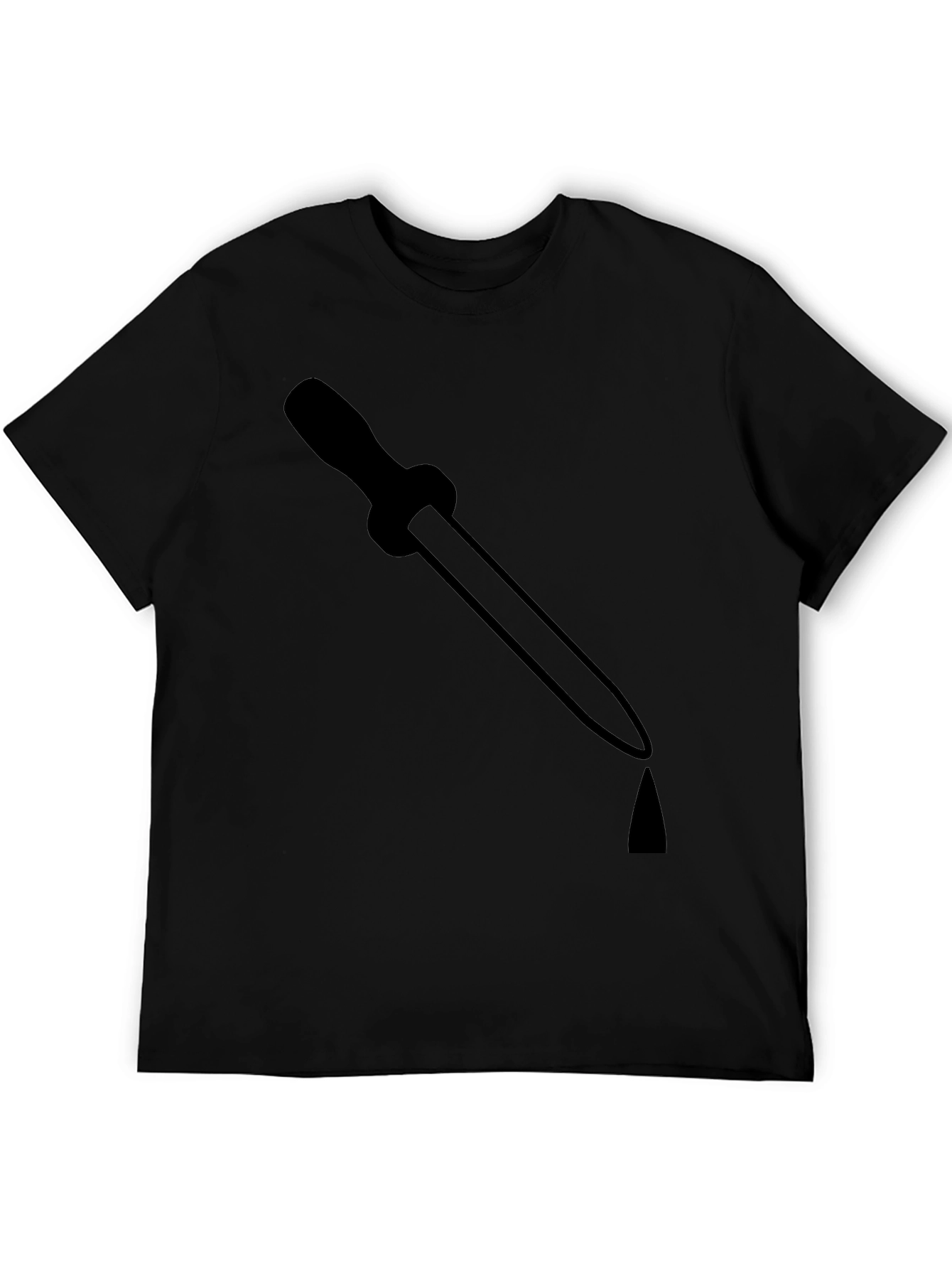 Mens Black T-Shirt with Pipette Graphic