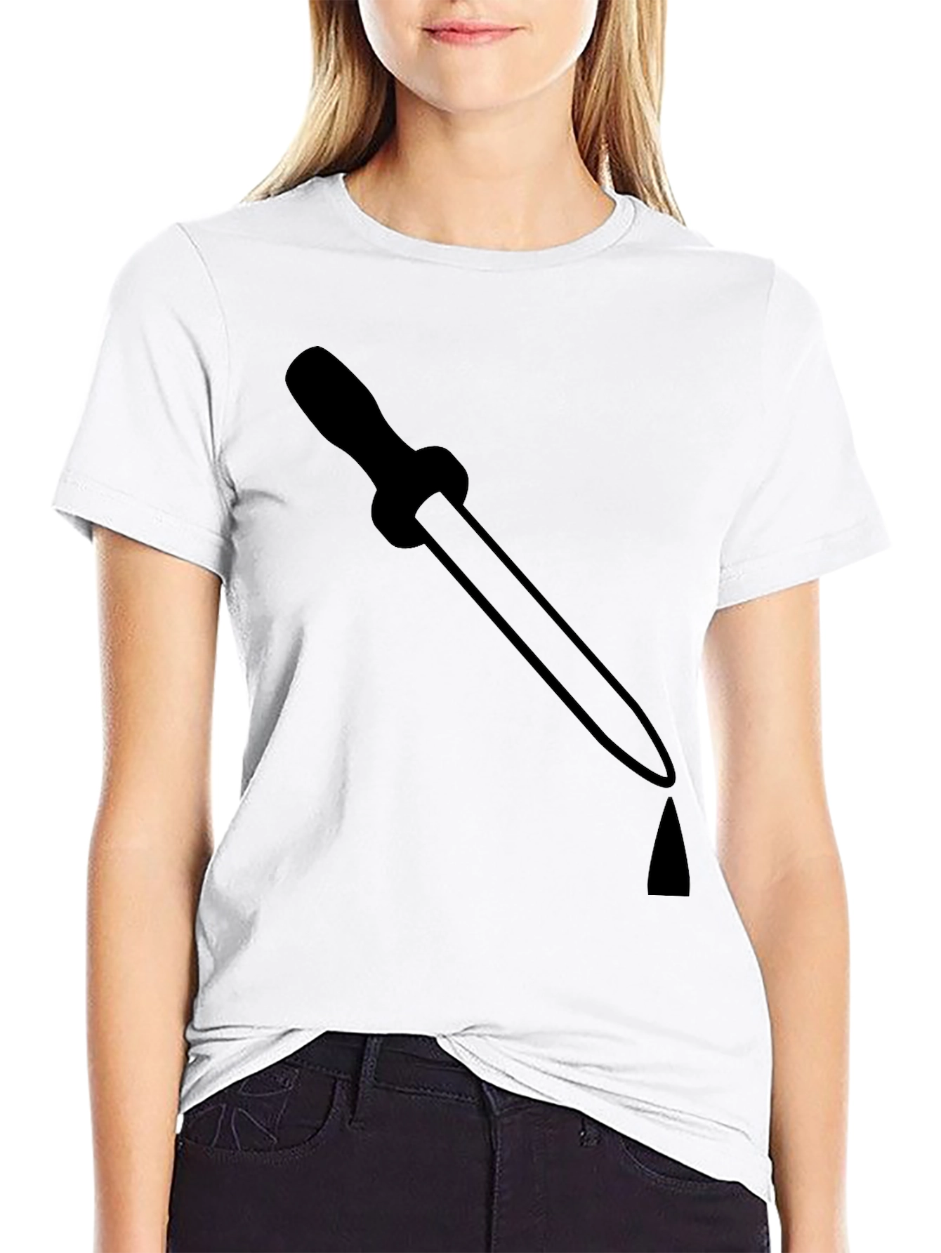 Mens Black T-Shirt with Pipette Graphic