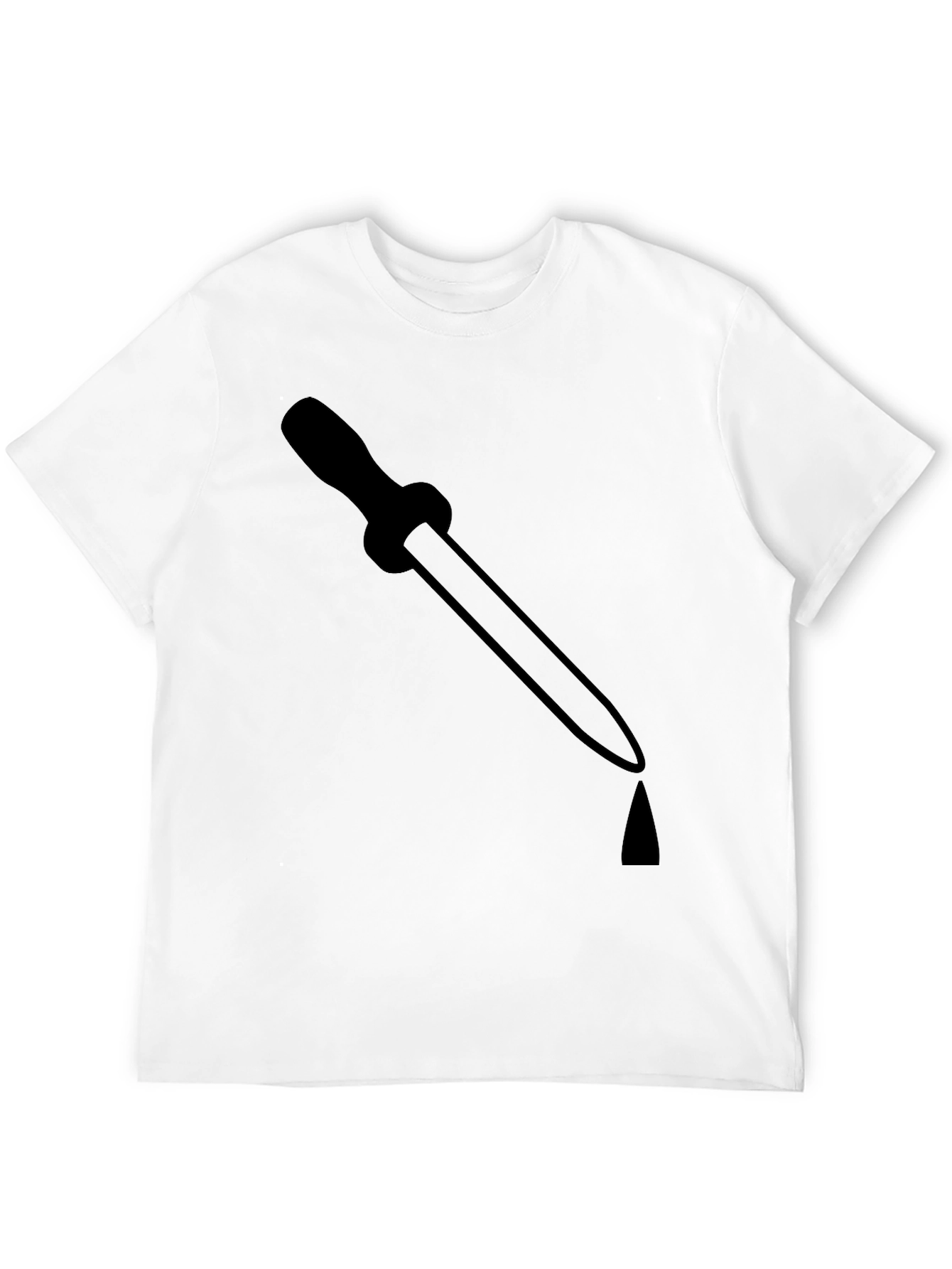 Mens Black T-Shirt with Pipette Graphic