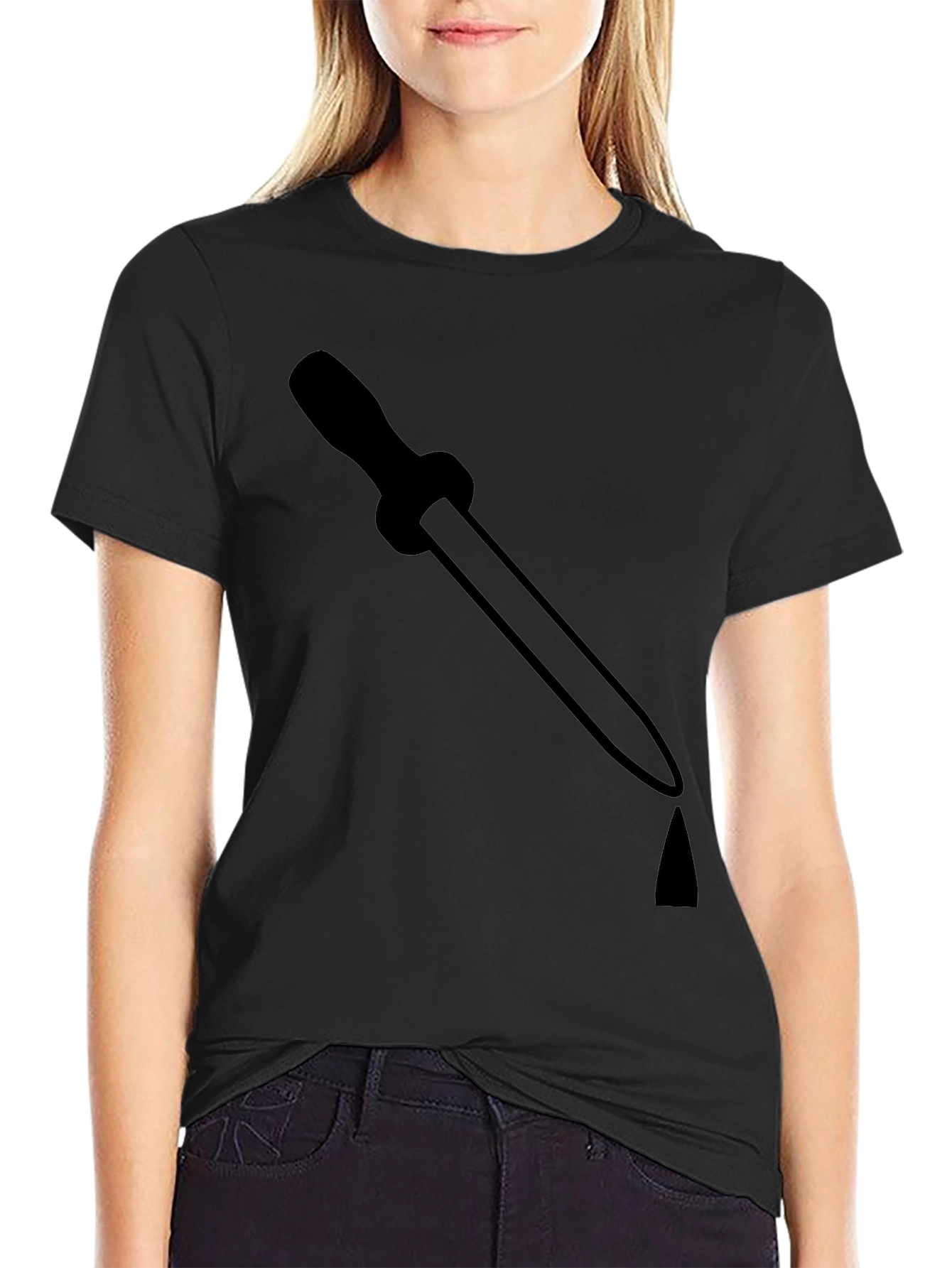 Mens Black T-Shirt with Pipette Graphic