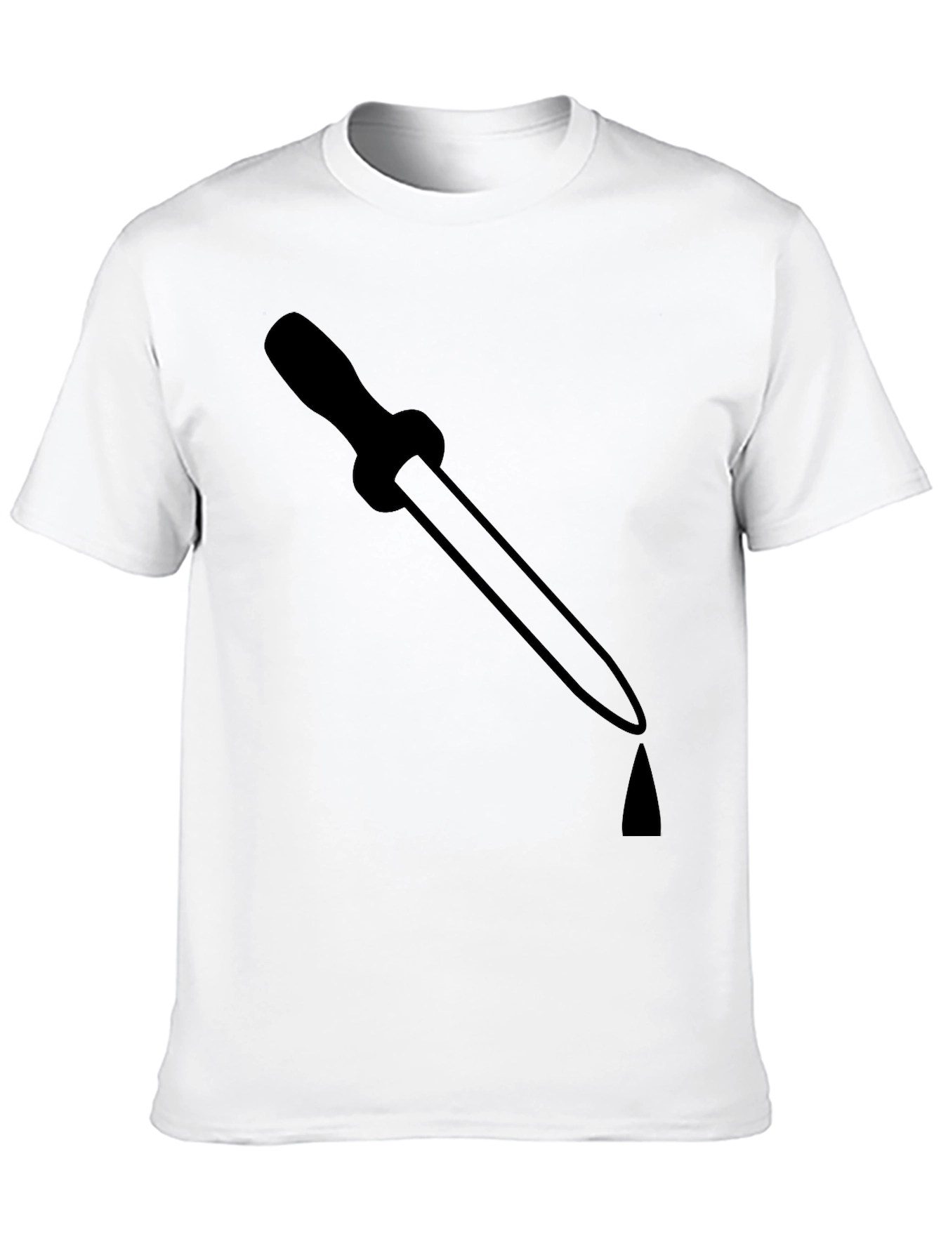 Mens Black T-Shirt with Pipette Graphic