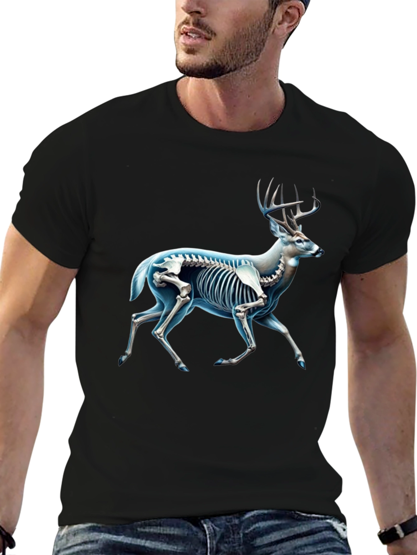 Deer Skeleton Graphic Tee