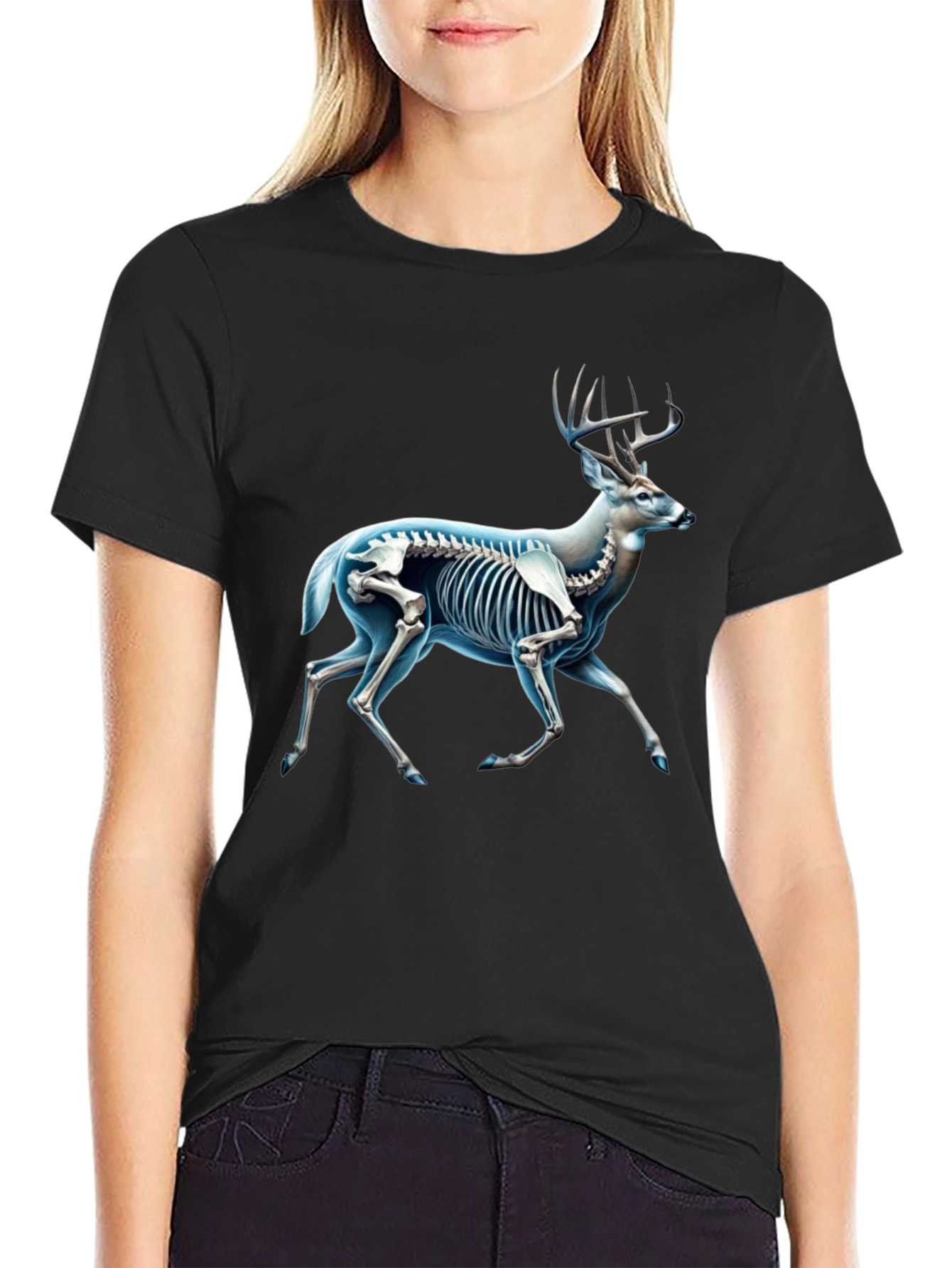 Deer Skeleton Graphic Tee