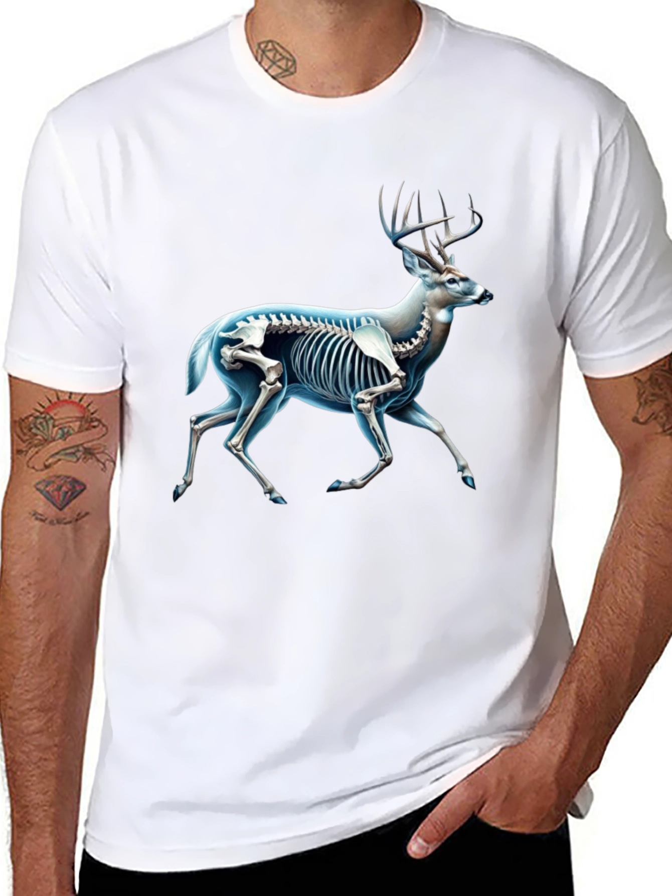 Deer Skeleton Graphic Tee
