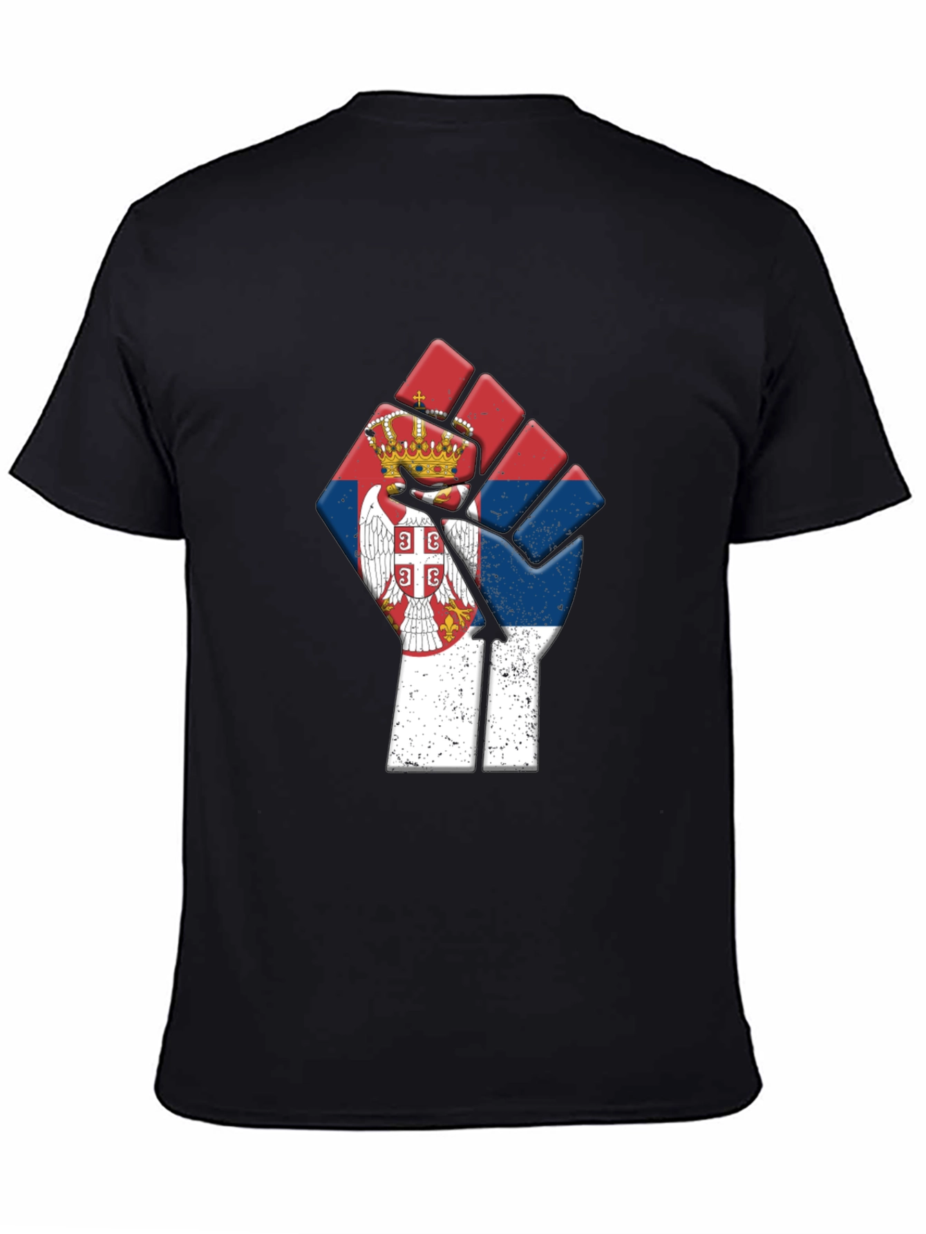 Serbia Flag Fist Graphic T-Shirt