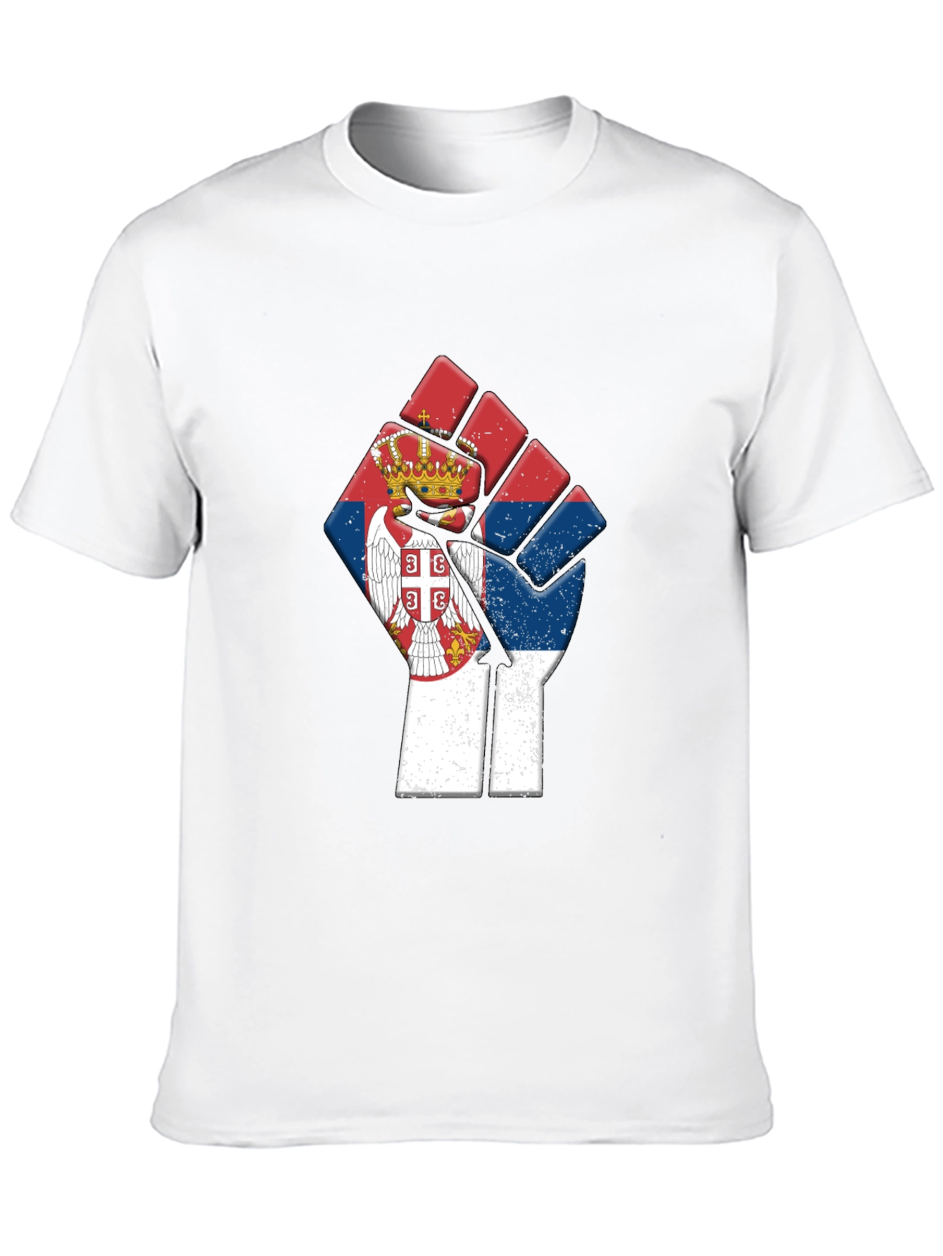 Serbia Flag Fist Graphic T-Shirt