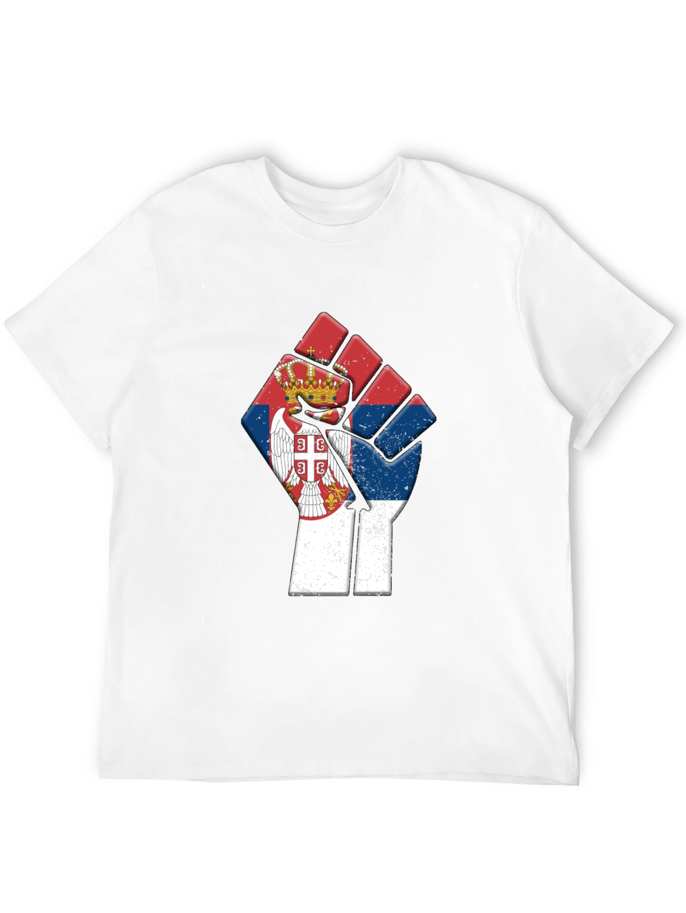 Serbia Flag Fist Graphic T-Shirt