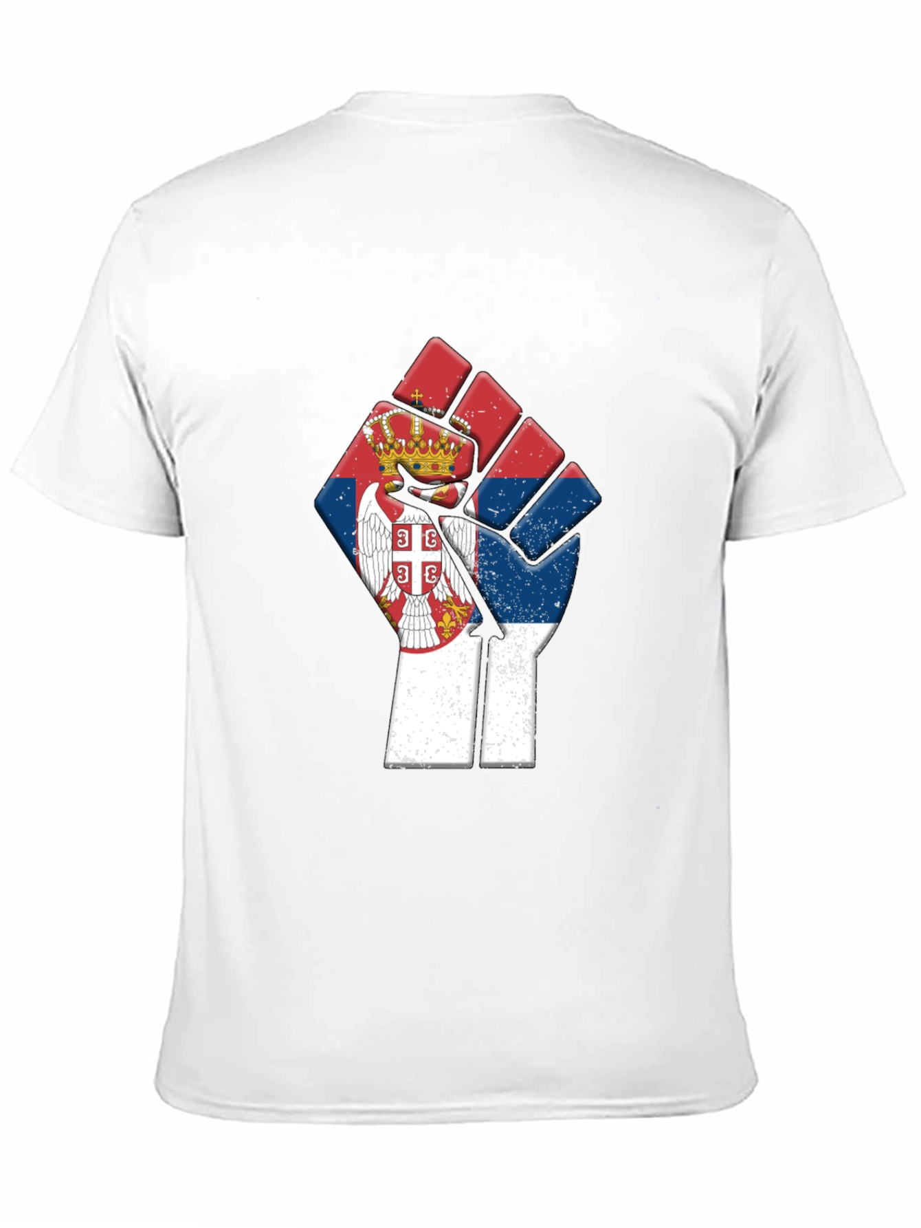 Serbia Flag Fist Graphic T-Shirt