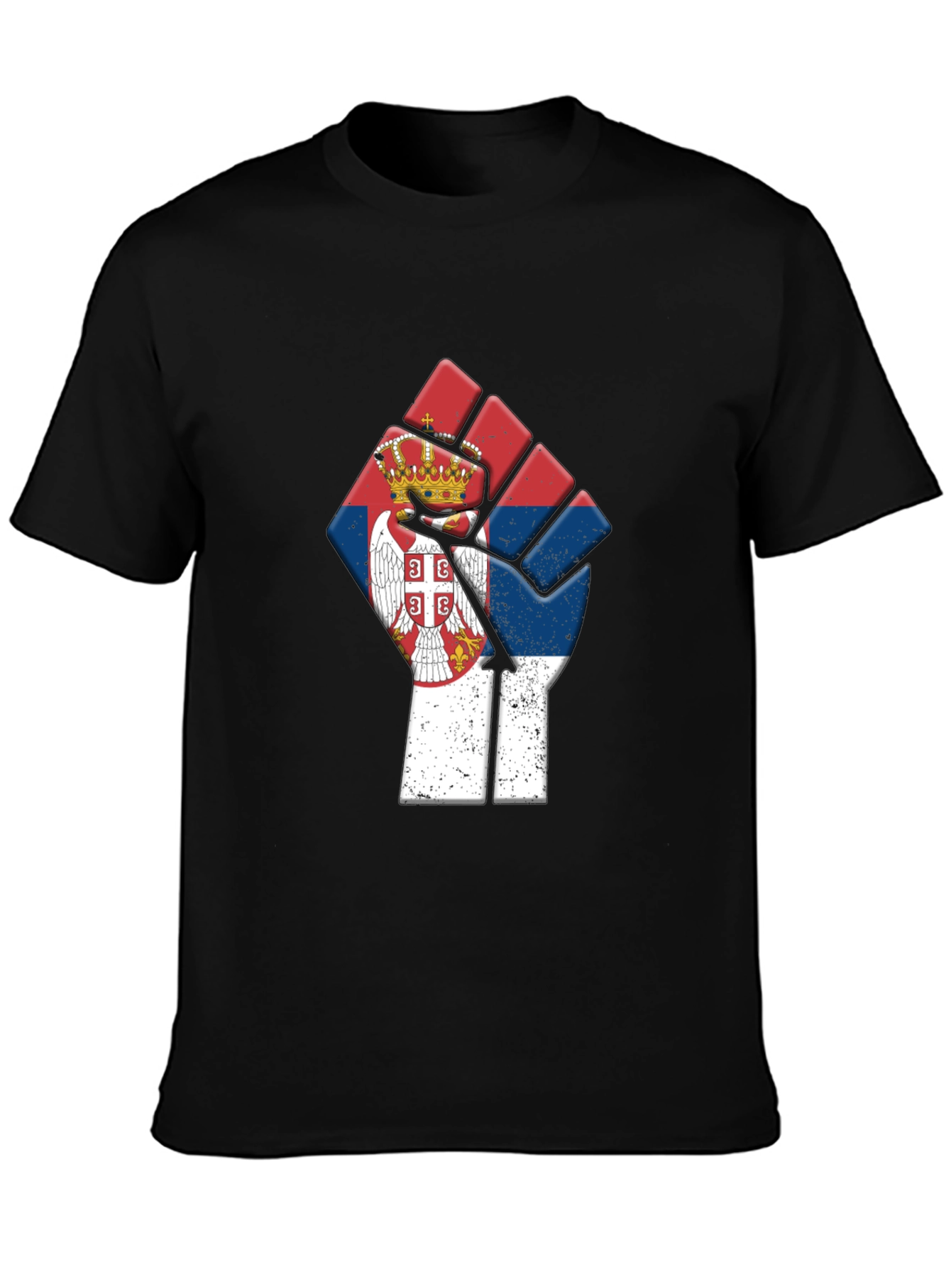 Serbia Flag Fist Graphic T-Shirt