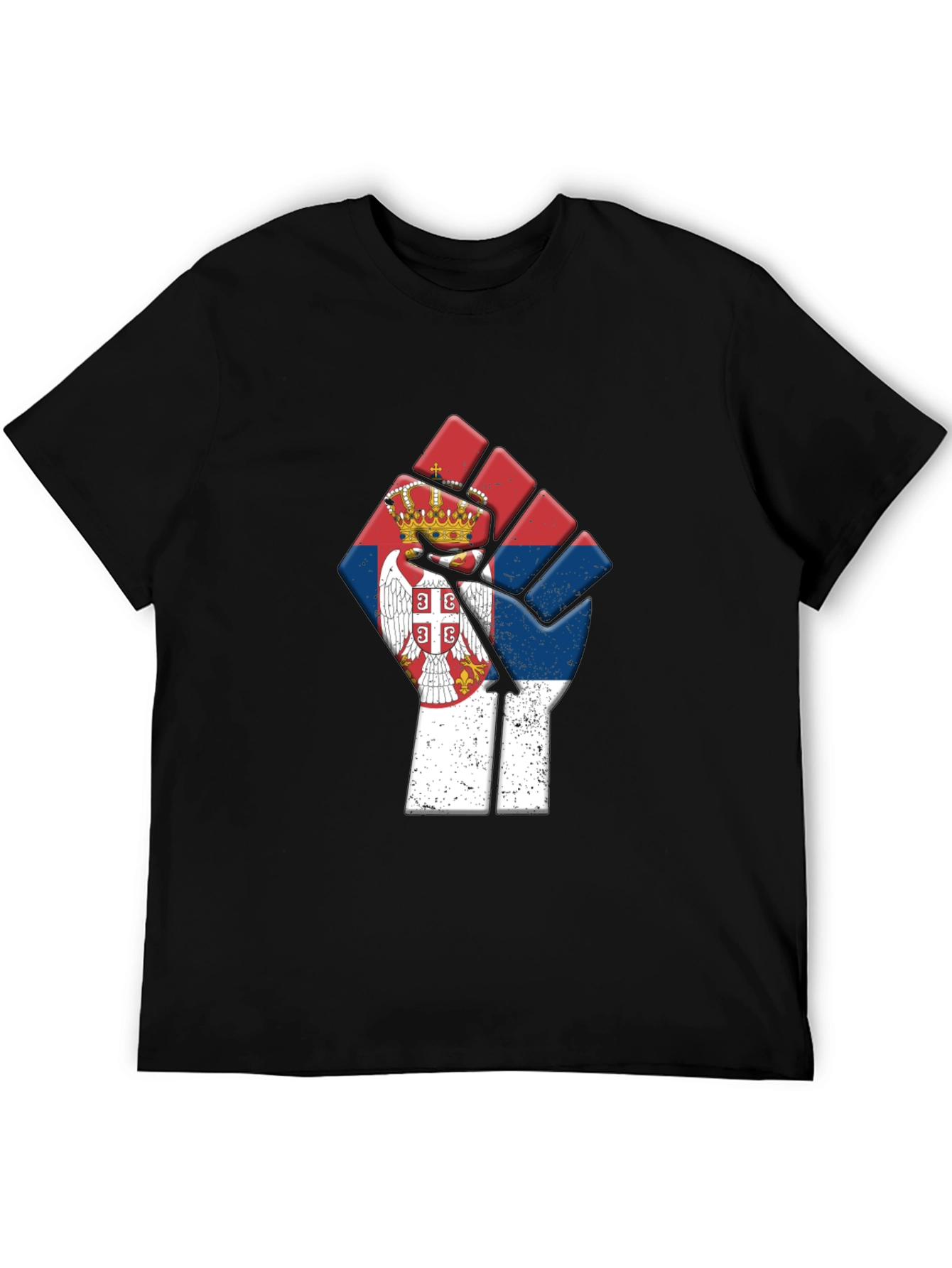 Serbia Flag Fist Graphic T-Shirt