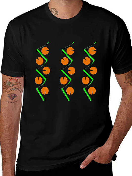 Abstract Geometric Pattern Black T-Shirt