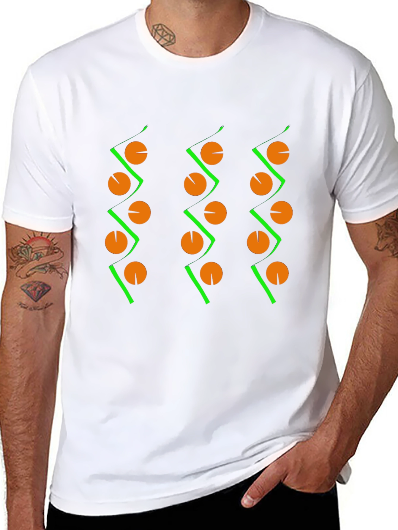 Abstract Geometric Pattern Black T-Shirt