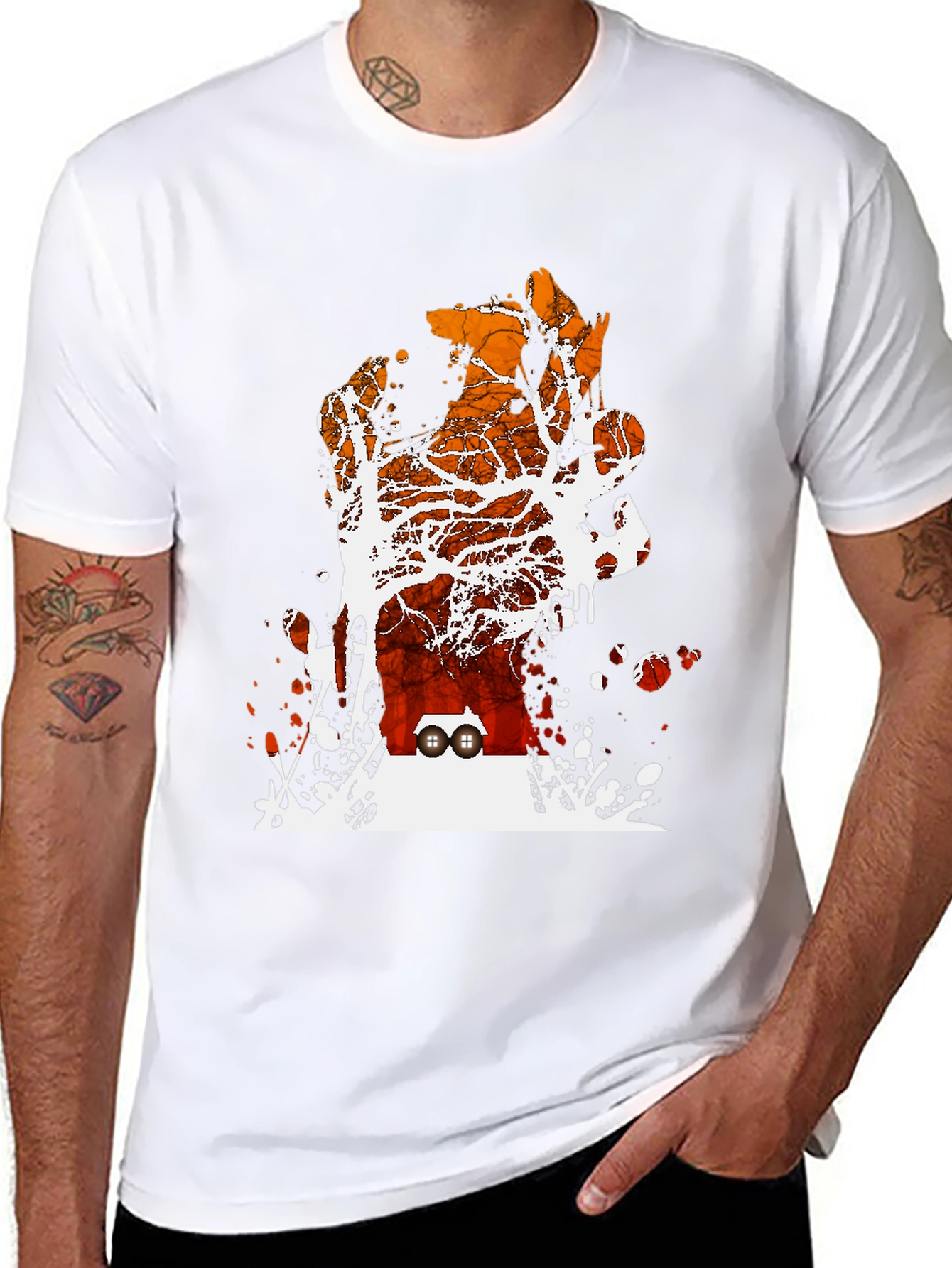 Sunset Trees Graphic T-Shirt - Black