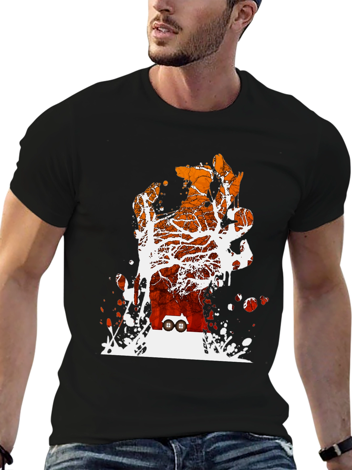 Sunset Trees Graphic T-Shirt - Black