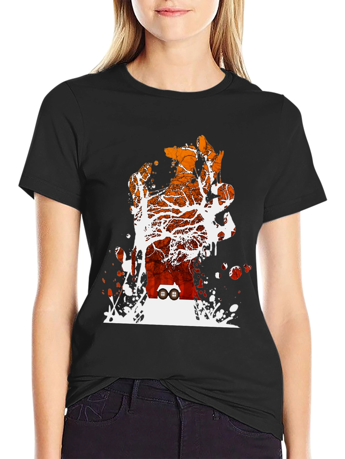Sunset Trees Graphic T-Shirt - Black