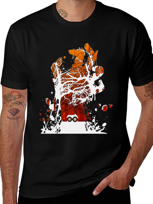 Sunset Trees Graphic T-Shirt - Black