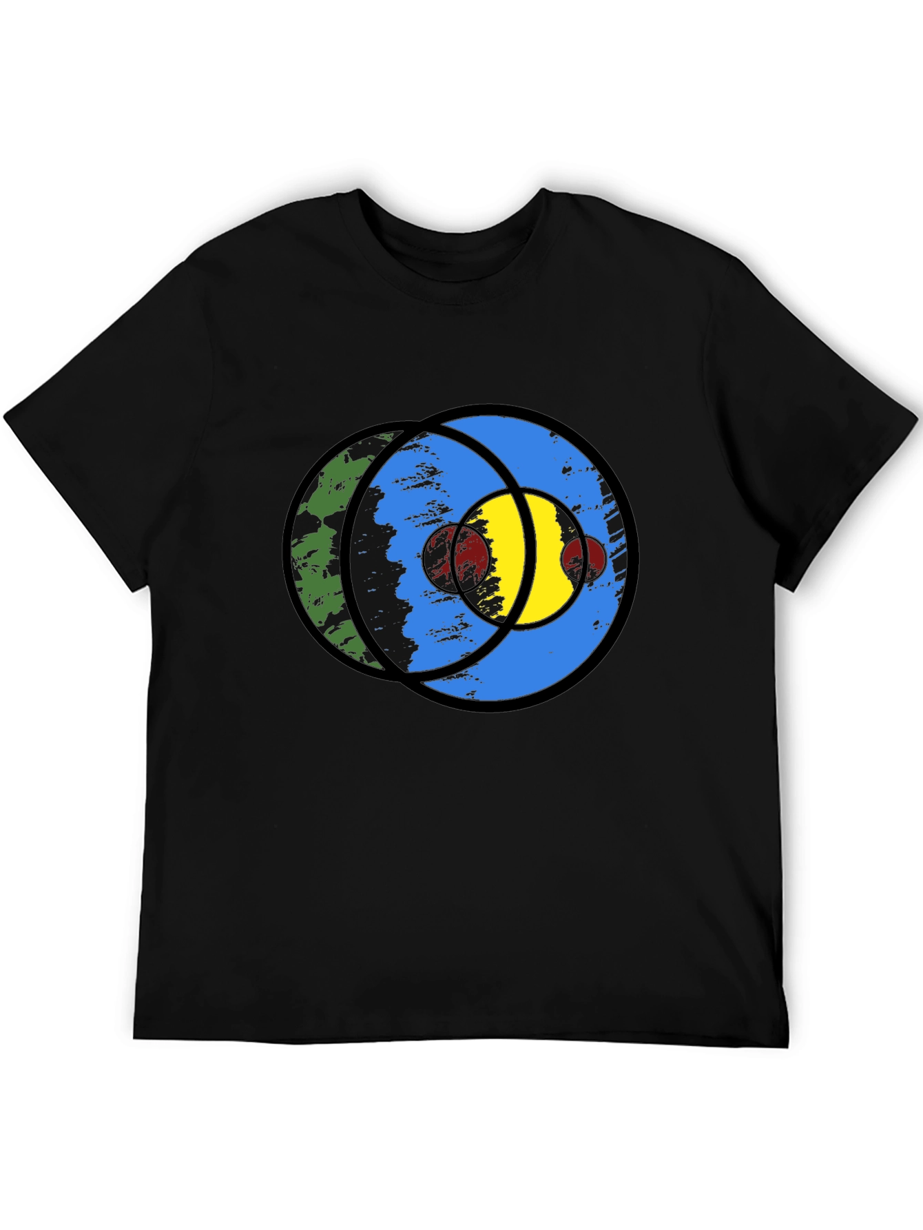 Abstract Graphic Print Black T-Shirt