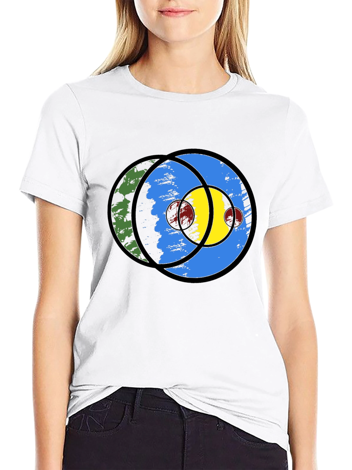 Abstract Graphic Print Black T-Shirt