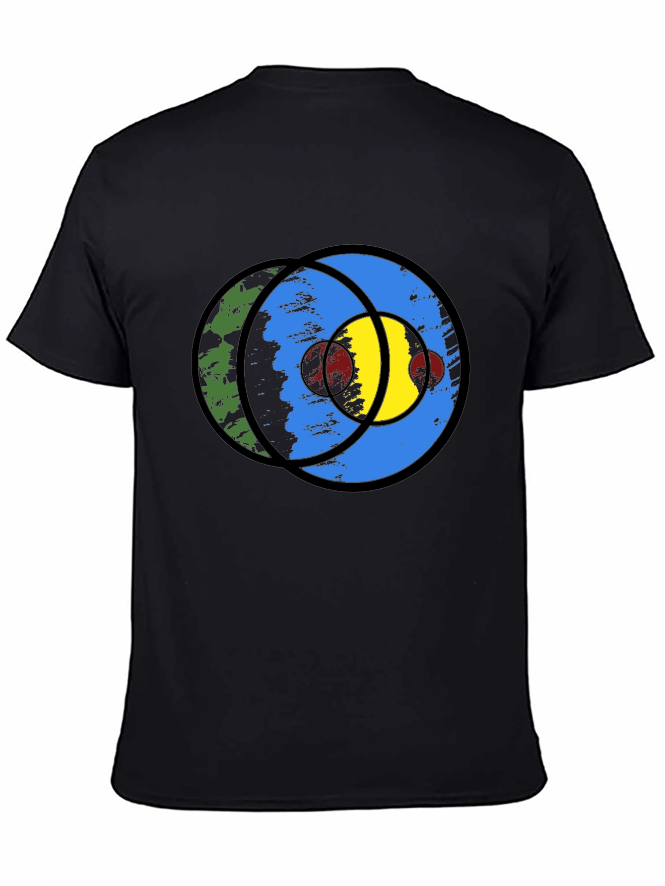 Abstract Graphic Print Black T-Shirt