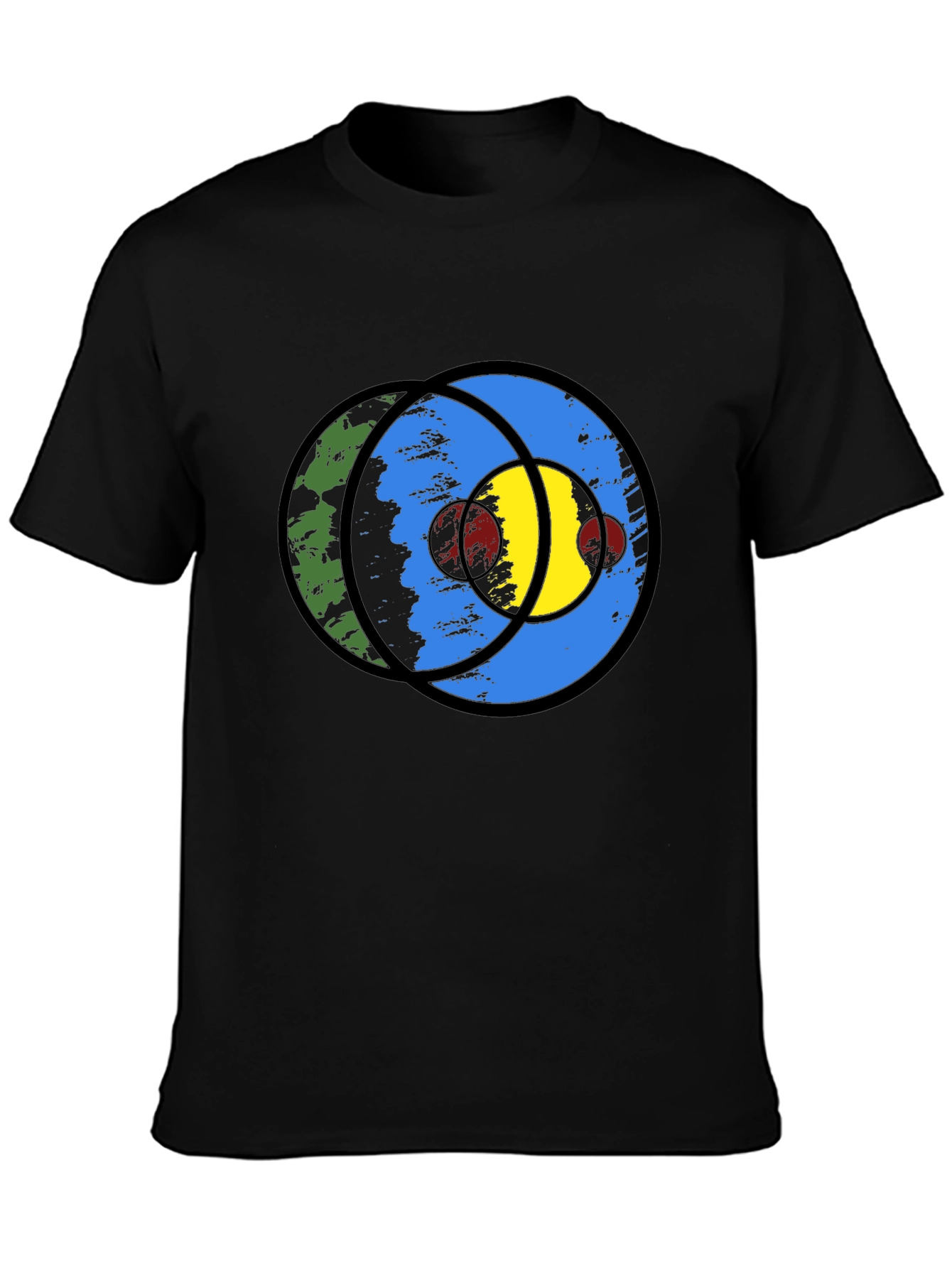 Abstract Graphic Print Black T-Shirt