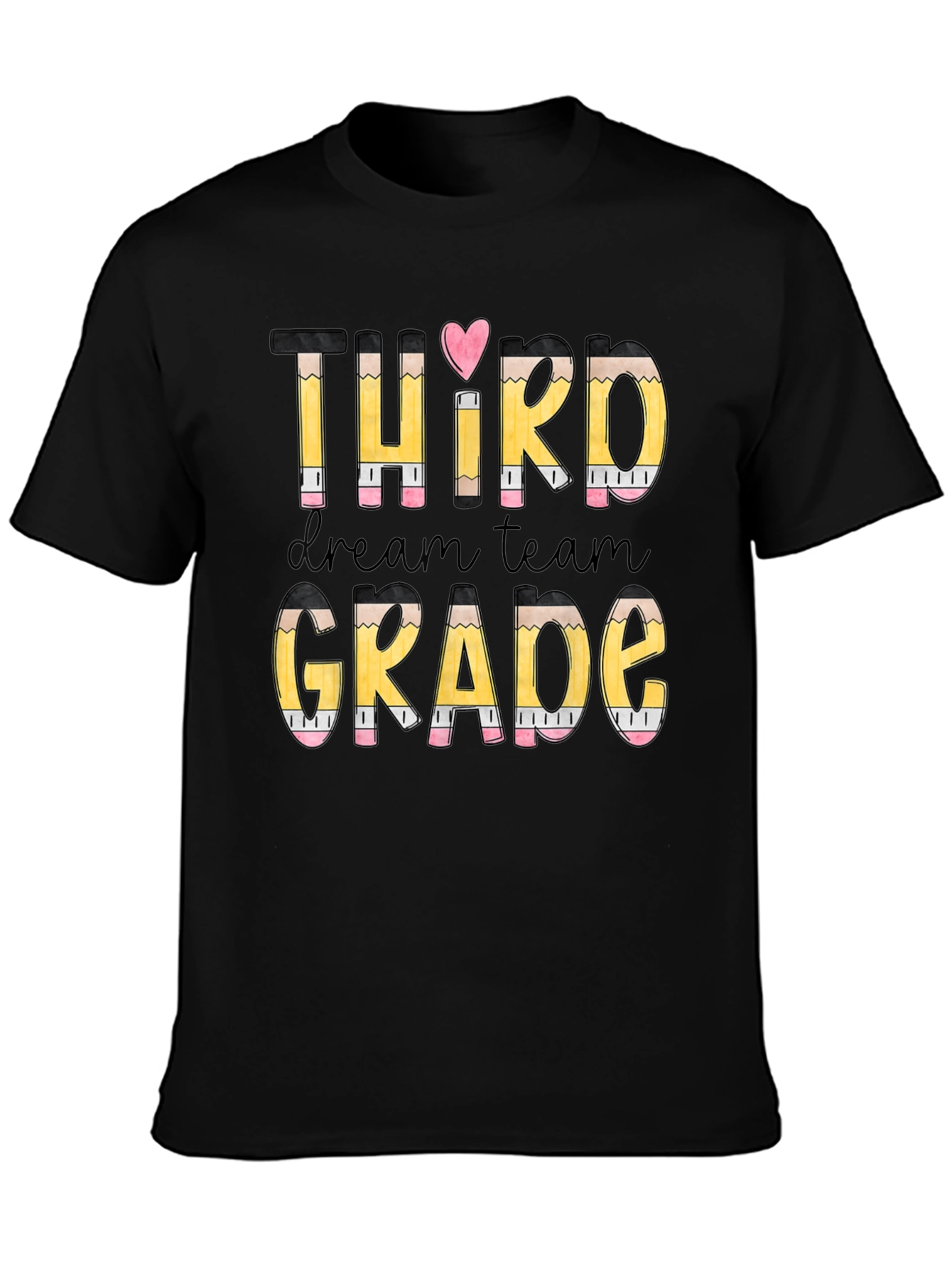 Third Grade Dream Team Pencil Design T-Shirt
