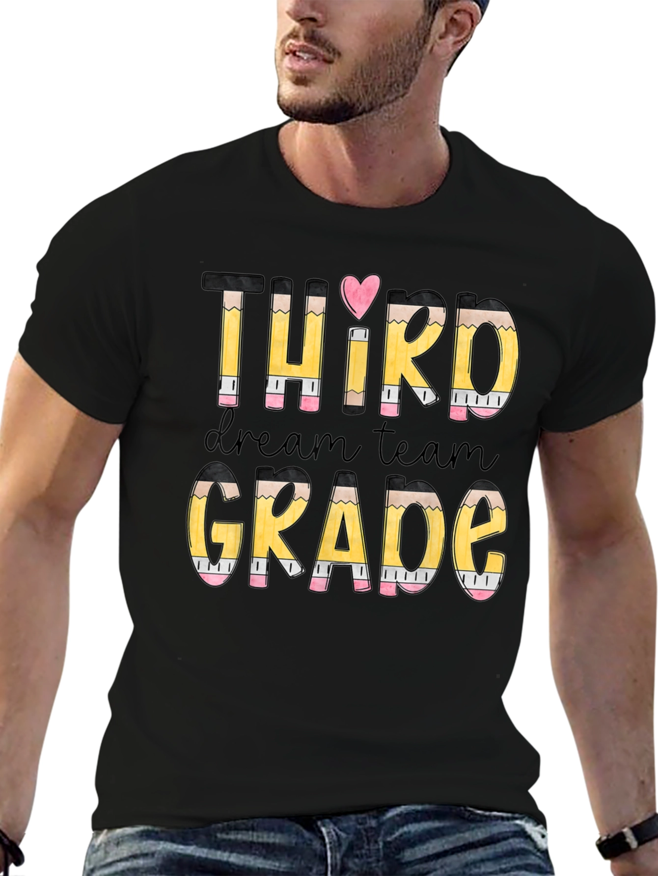 Third Grade Dream Team Pencil Design T-Shirt