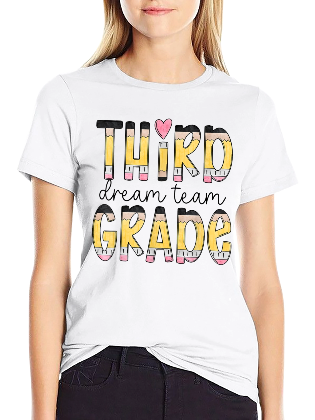 Third Grade Dream Team Pencil Design T-Shirt