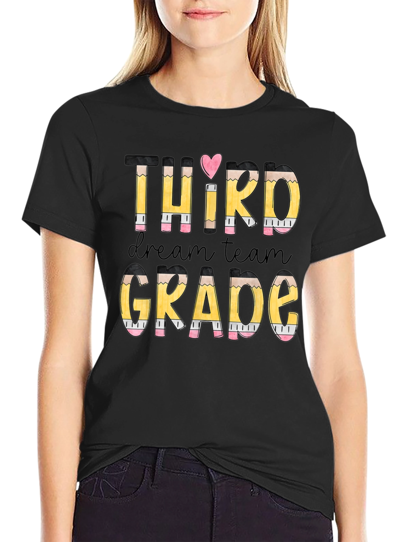 Third Grade Dream Team Pencil Design T-Shirt