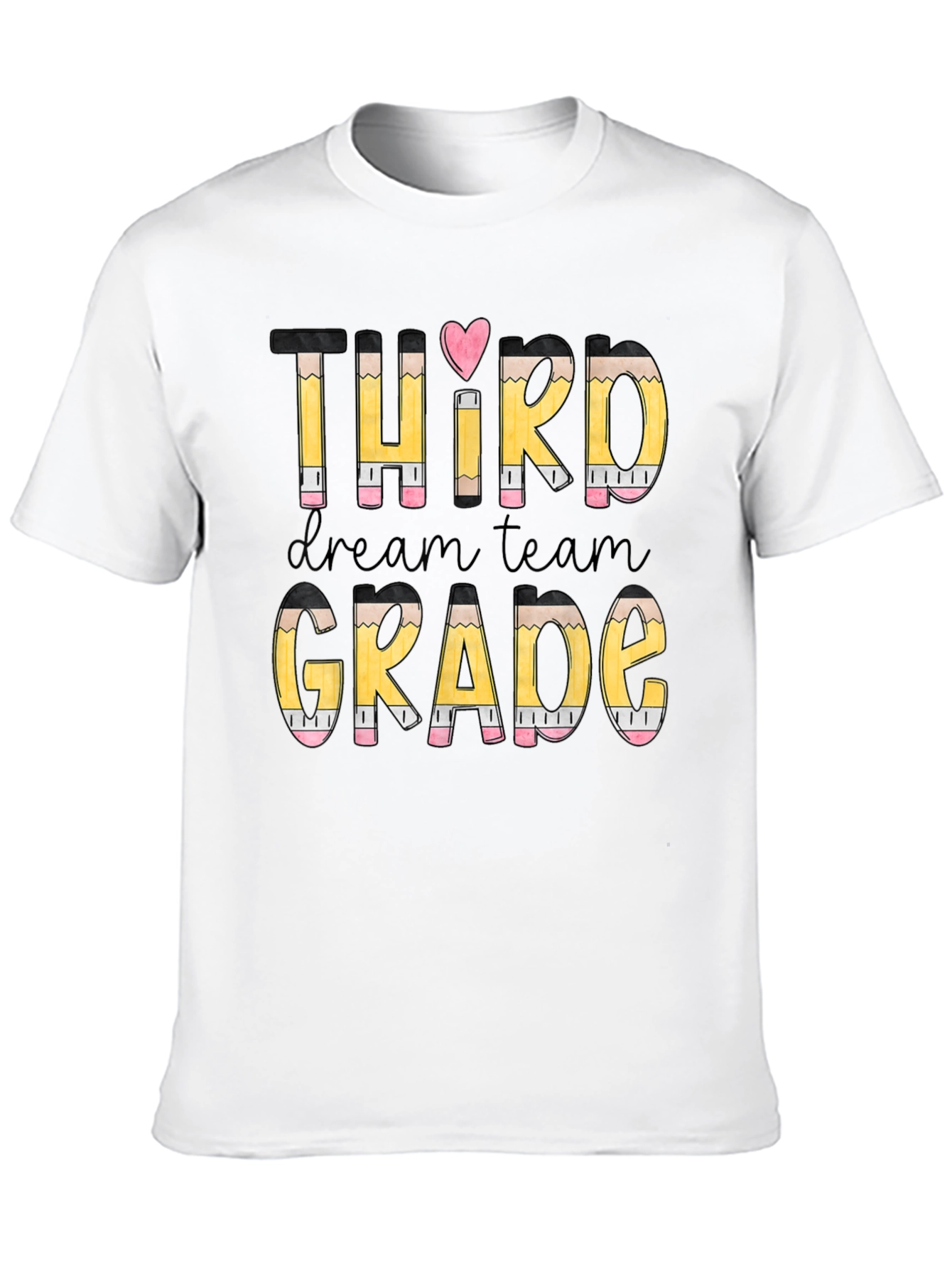 Third Grade Dream Team Pencil Design T-Shirt