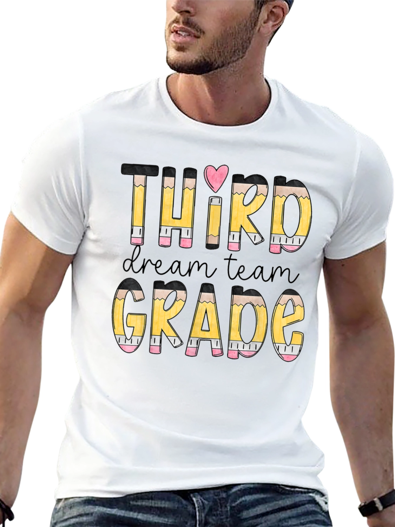 Third Grade Dream Team Pencil Design T-Shirt