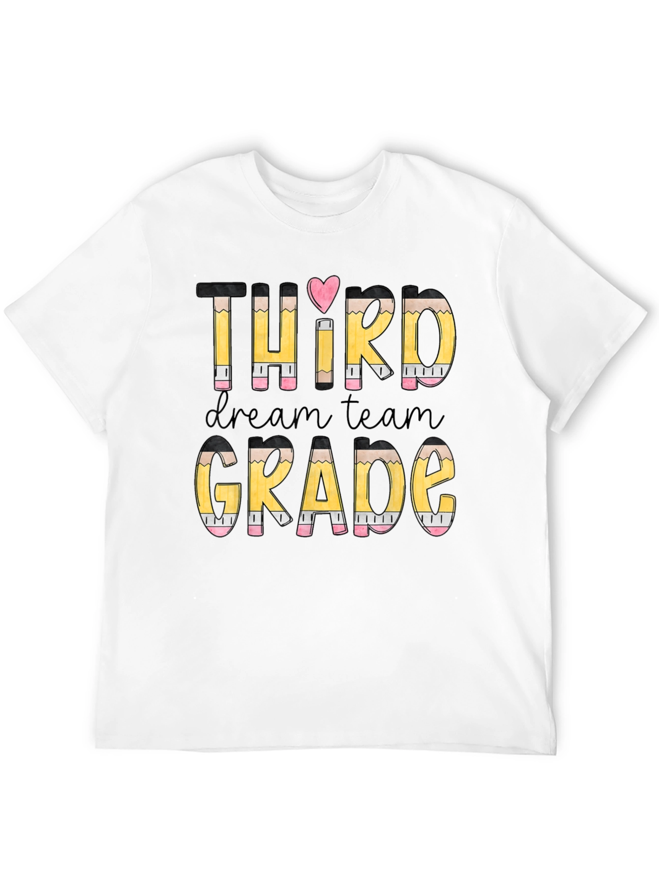 Third Grade Dream Team Pencil Design T-Shirt