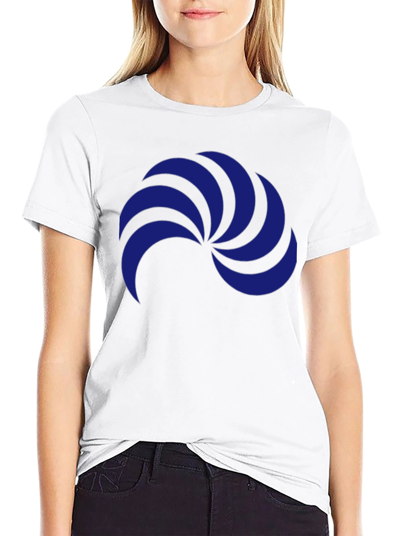Stylish Black T-Shirt with Blue Abstract Graphic Print