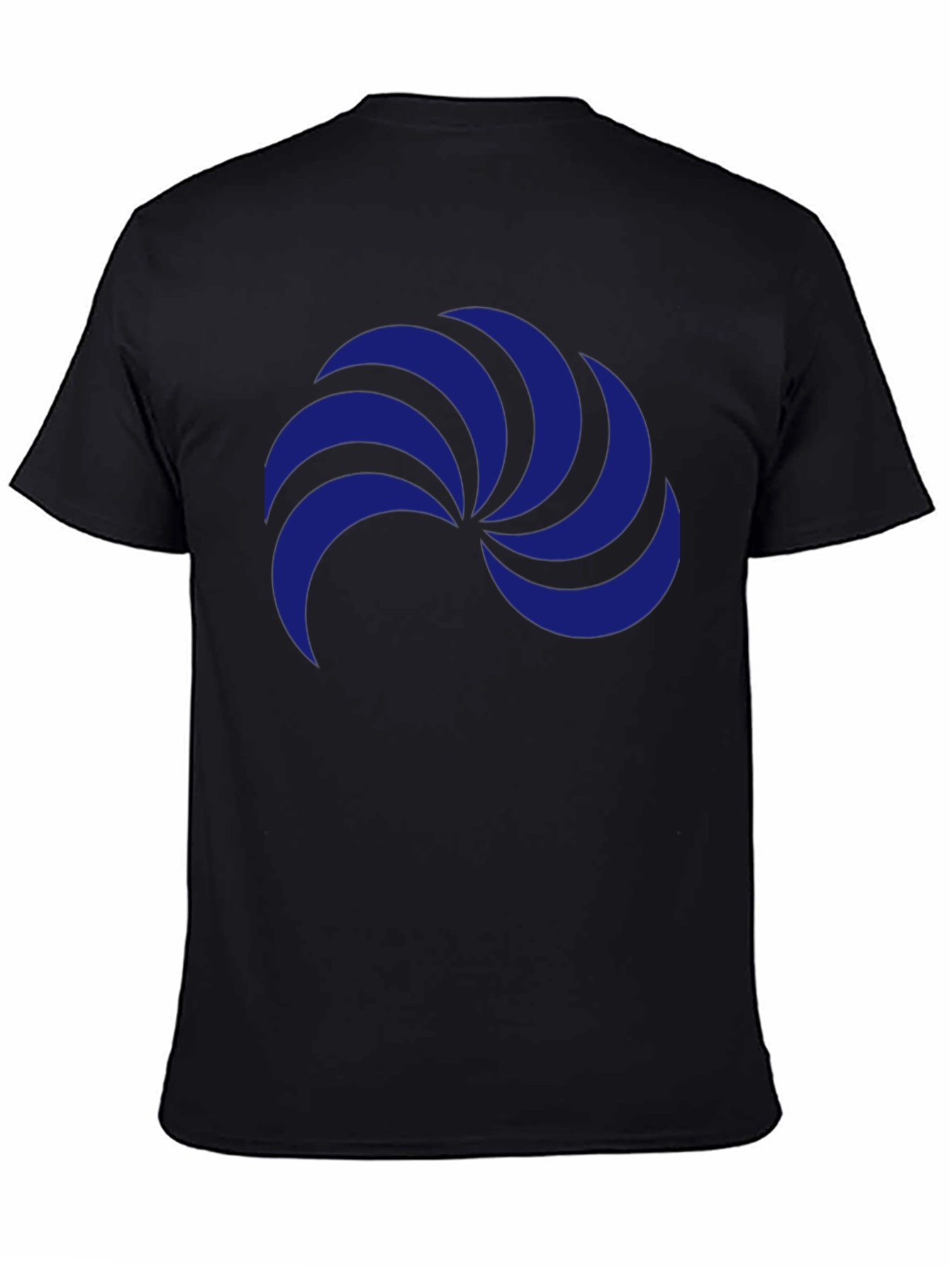 Stylish Black T-Shirt with Blue Abstract Graphic Print