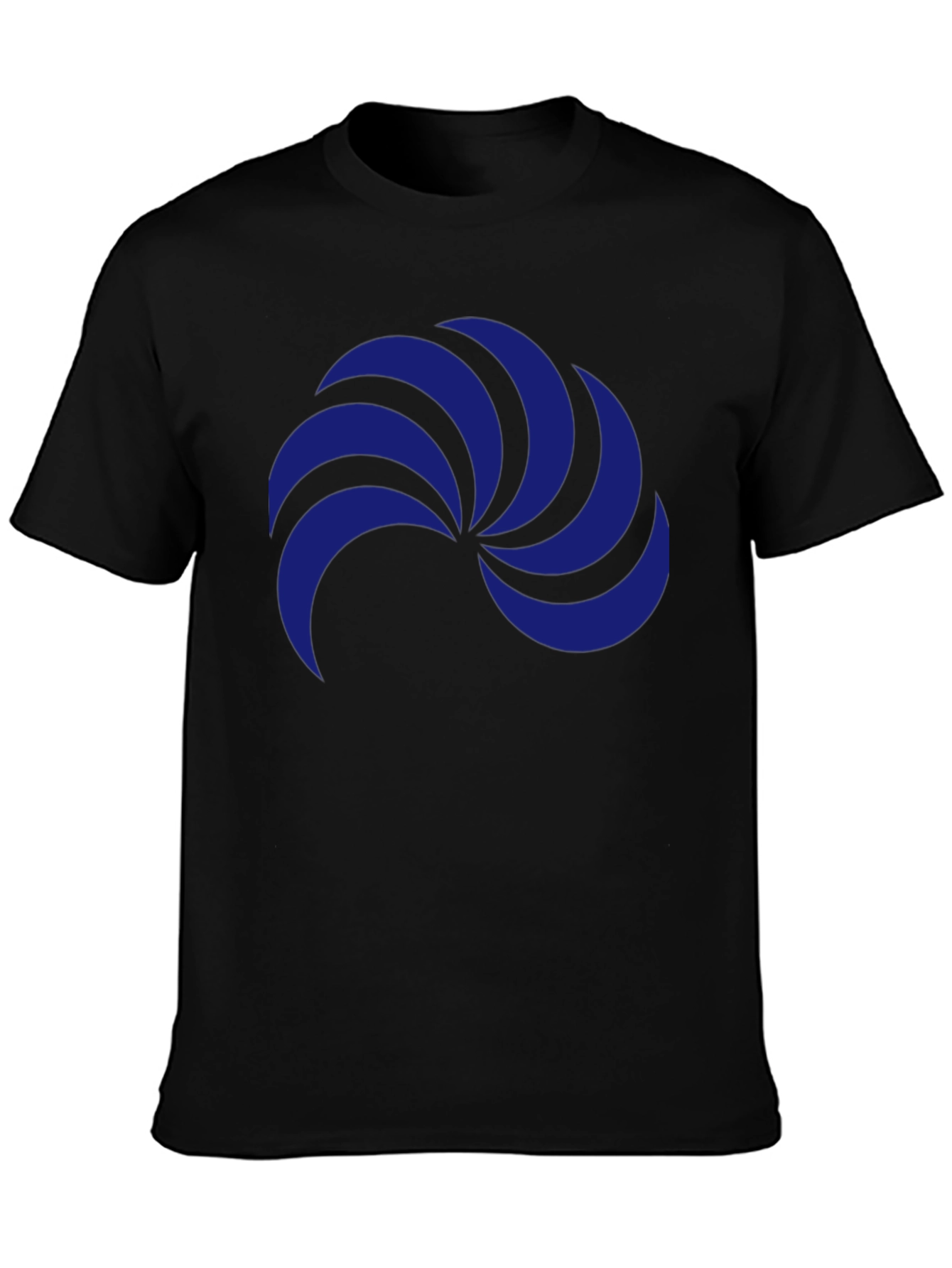 Stylish Black T-Shirt with Blue Abstract Graphic Print