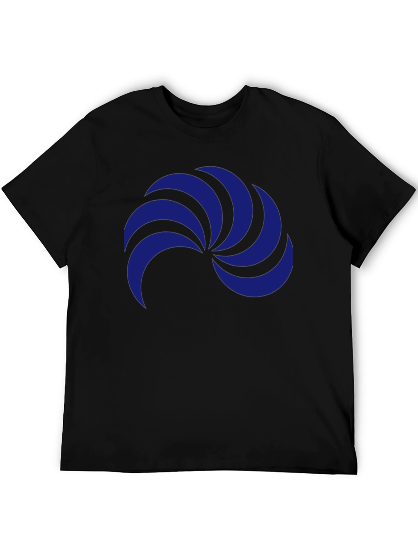Stylish Black T-Shirt with Blue Abstract Graphic Print