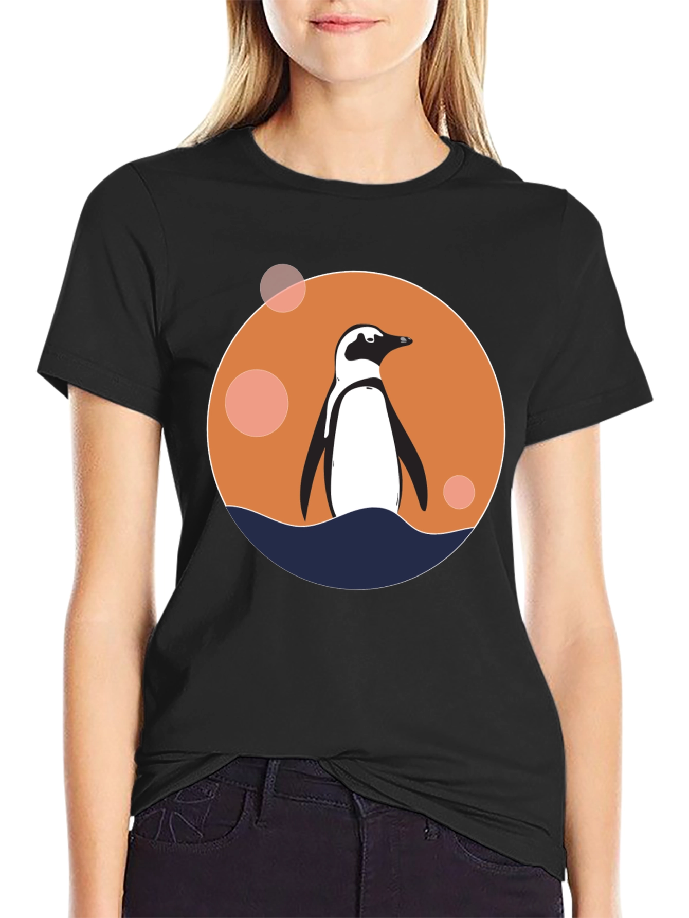 Penguin Graphic Black T-Shirt