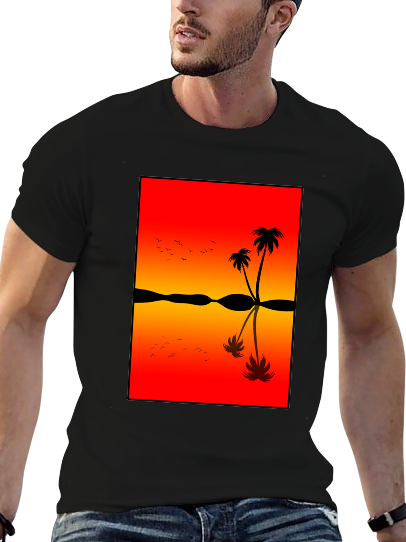 Sunset Palm Tree Graphic Tee