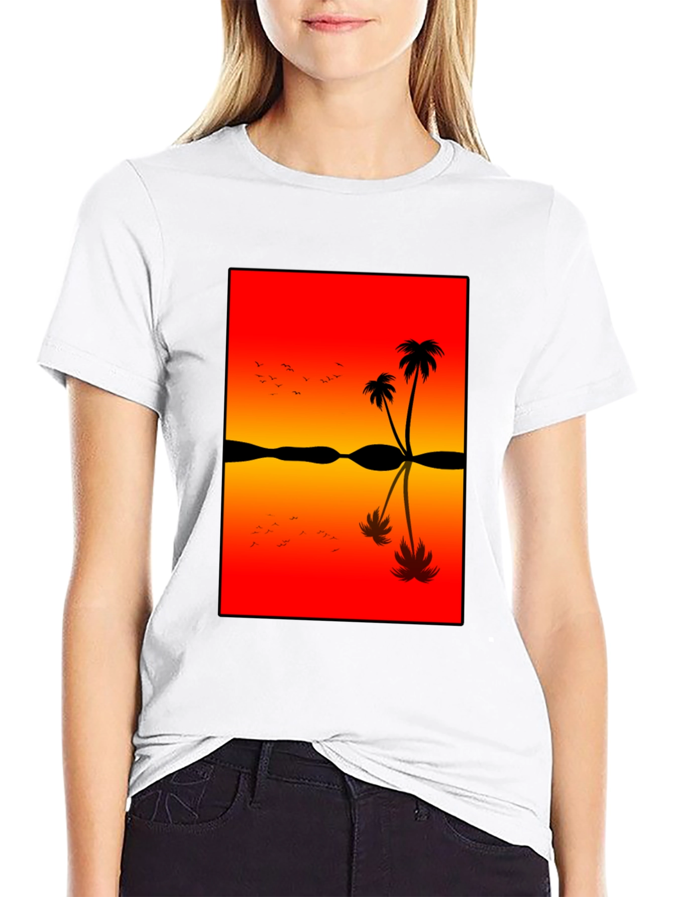 Sunset Palm Tree Graphic Tee
