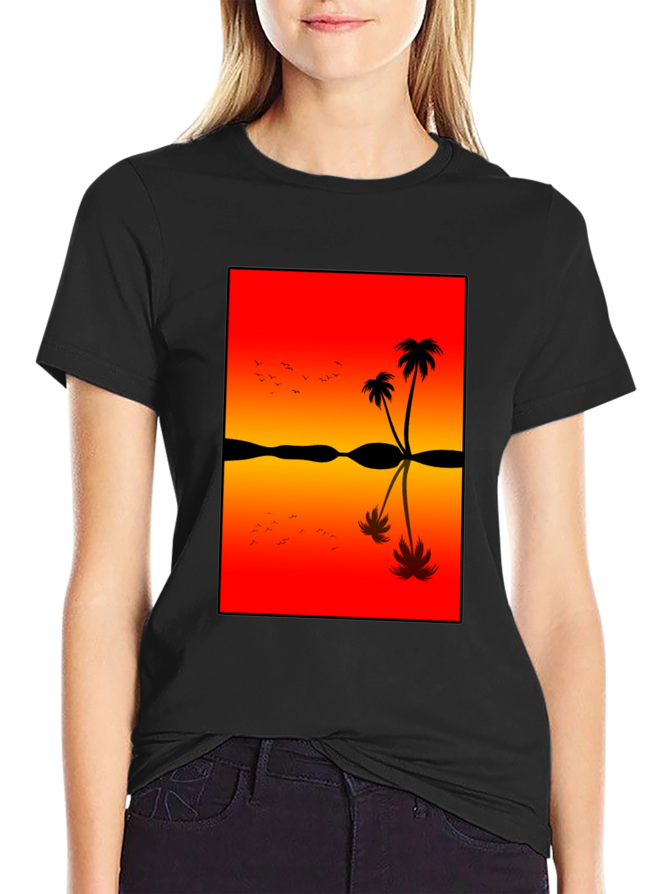Sunset Palm Tree Graphic Tee