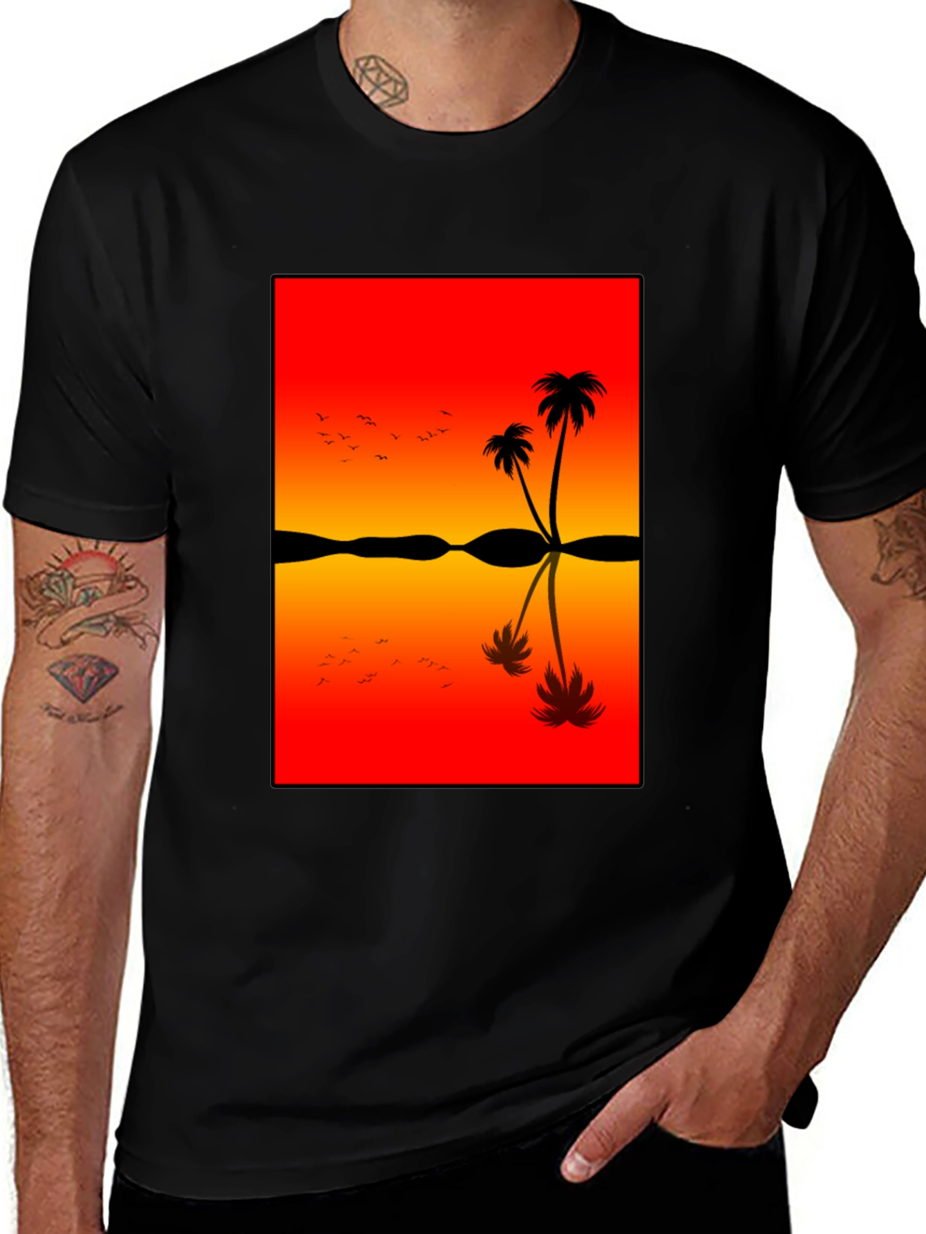 Sunset Palm Tree Graphic Tee