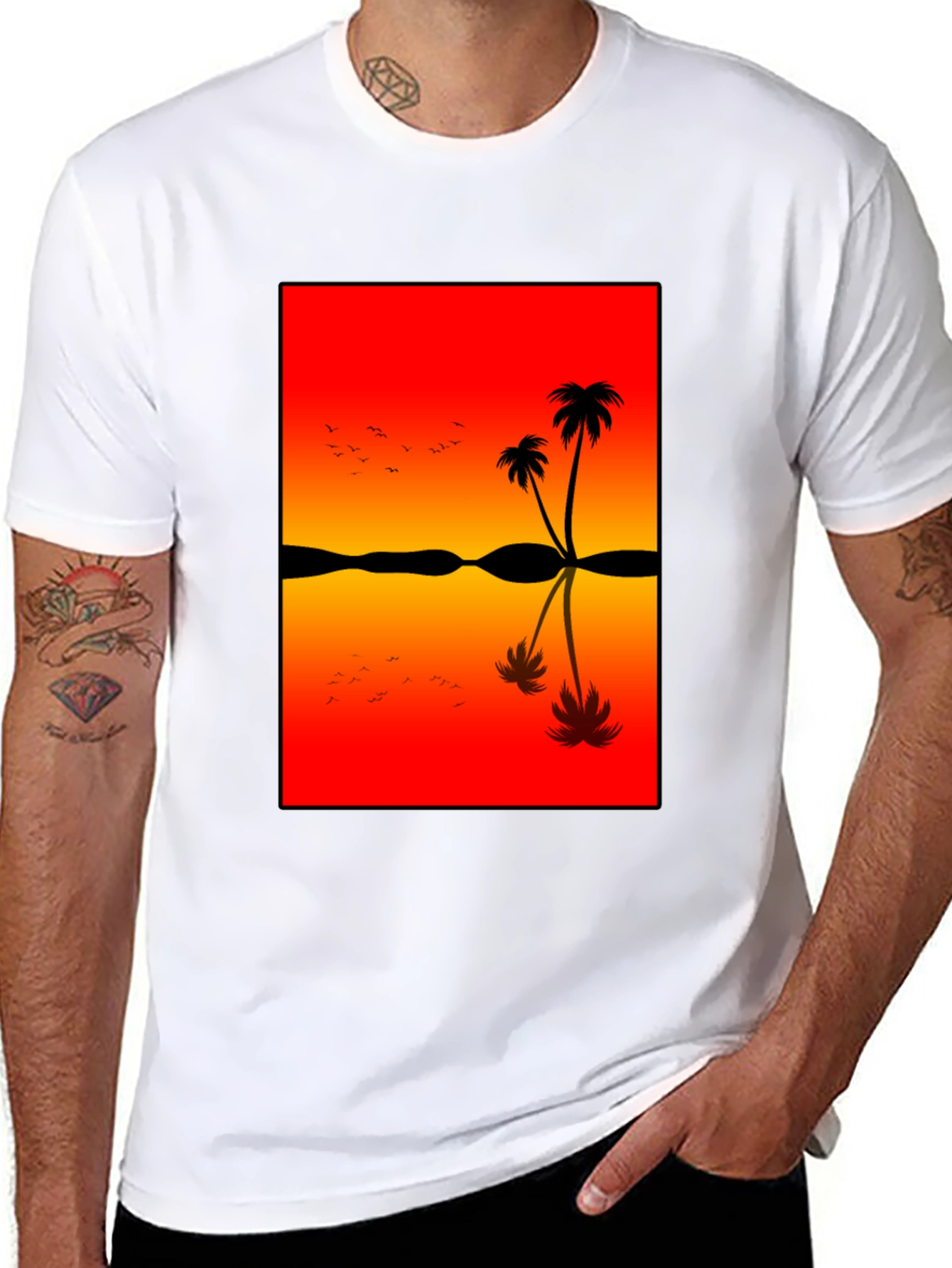 Sunset Palm Tree Graphic Tee