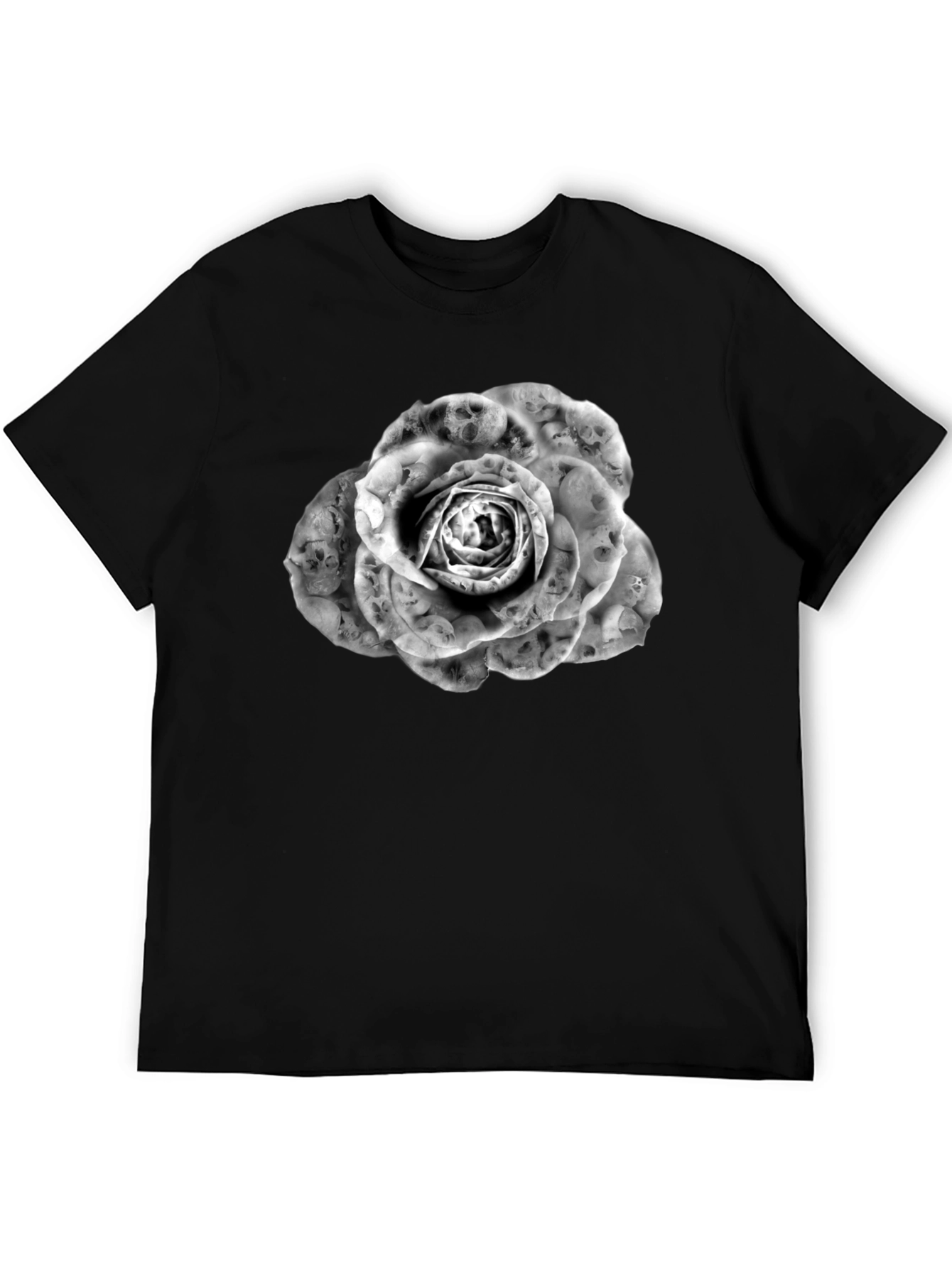 Skull Rose Graphic Tee - Mens Fashion