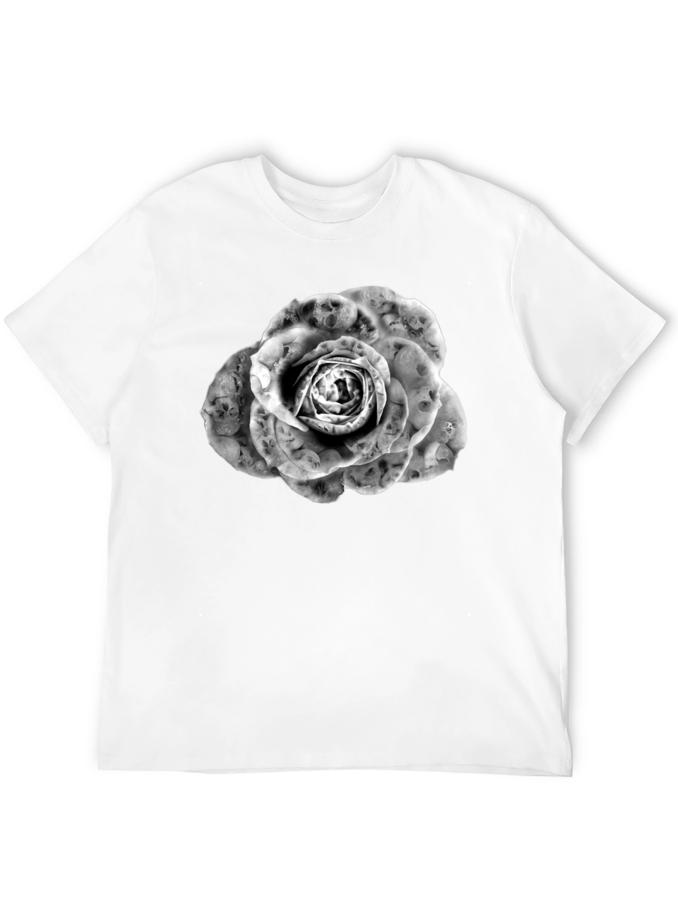 Skull Rose Graphic Tee - Mens Fashion