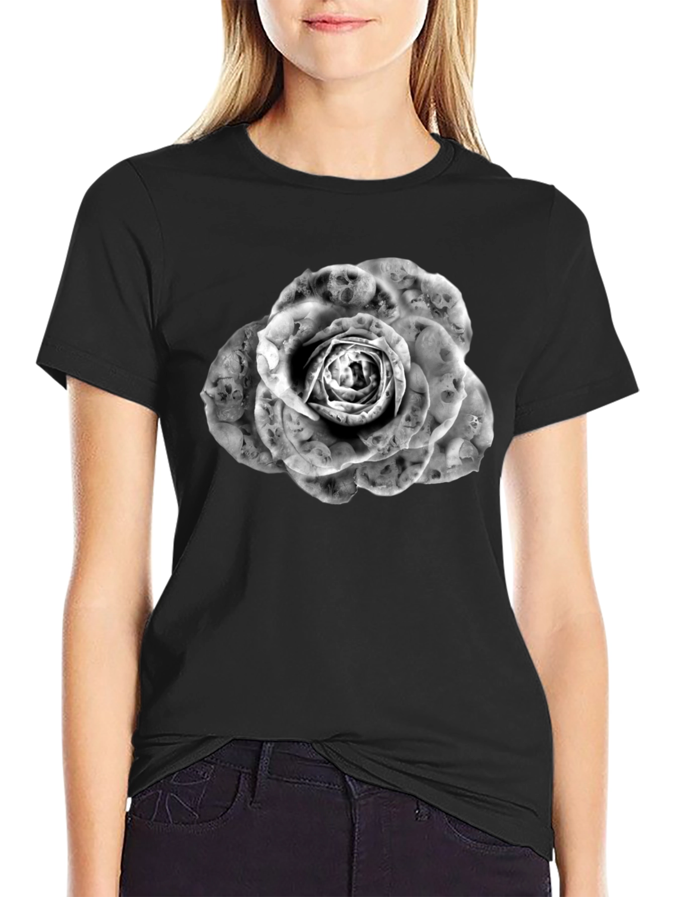 Skull Rose Graphic Tee - Mens Fashion