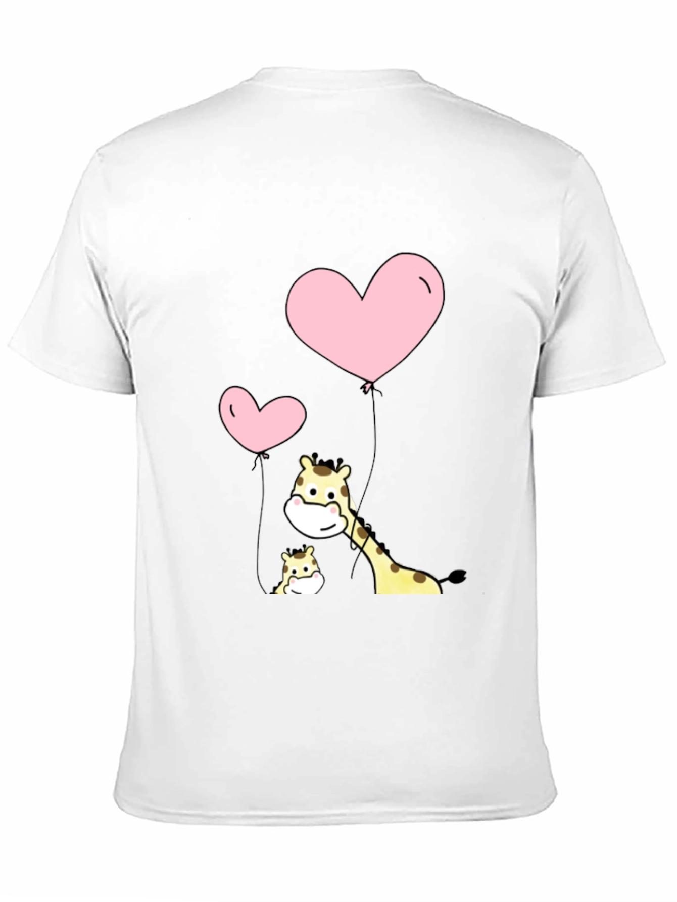 Cute Giraffe with Heart Balloons T-Shirt