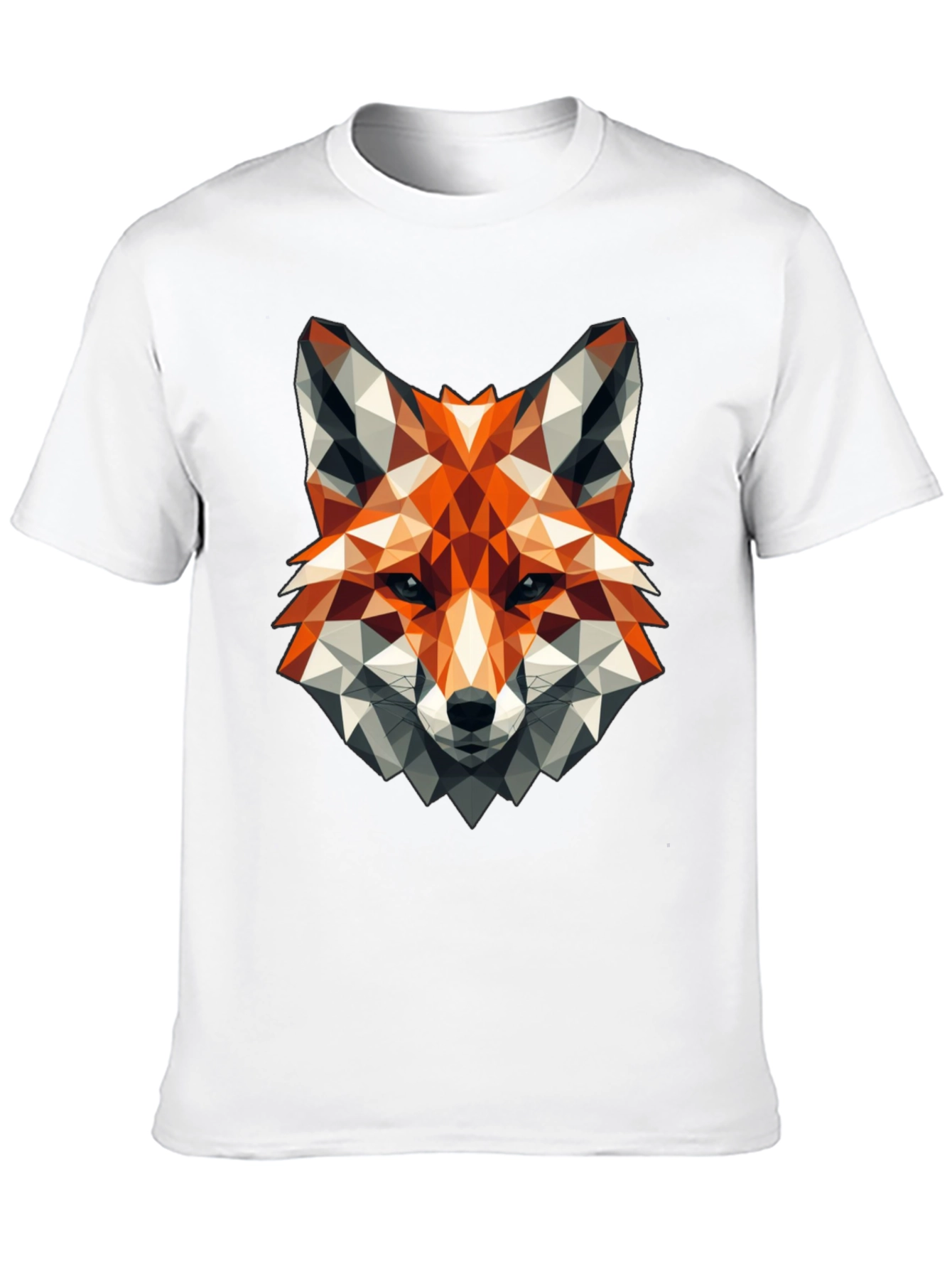 Geometric Fox Graphic Tee - Stylish Black T-Shirt