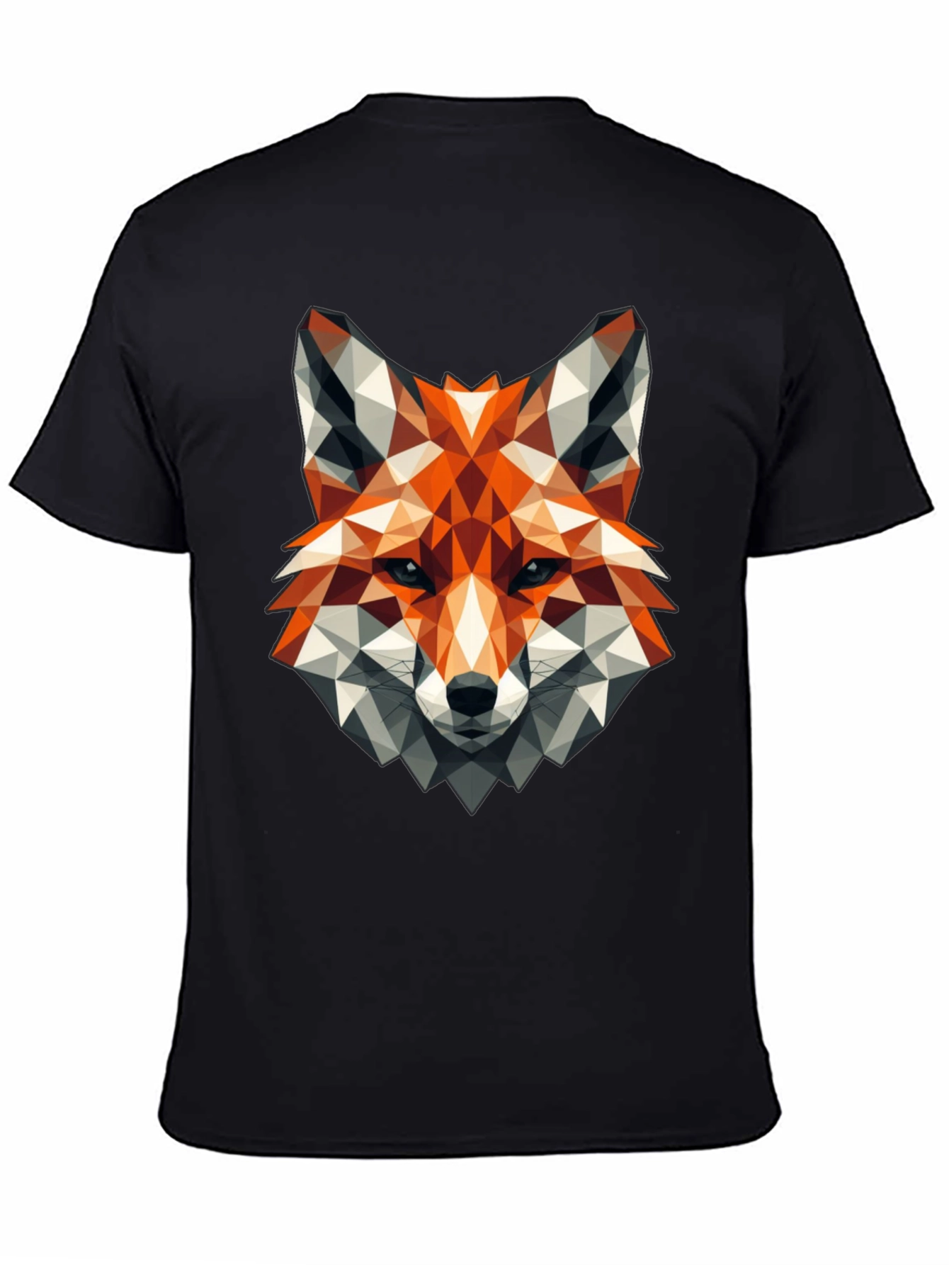 Geometric Fox Graphic Tee - Stylish Black T-Shirt