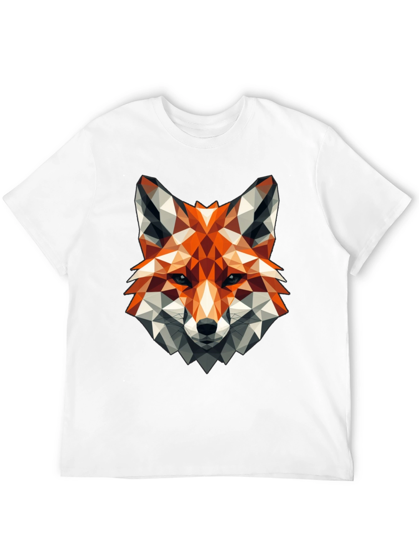Geometric Fox Graphic Tee - Stylish Black T-Shirt