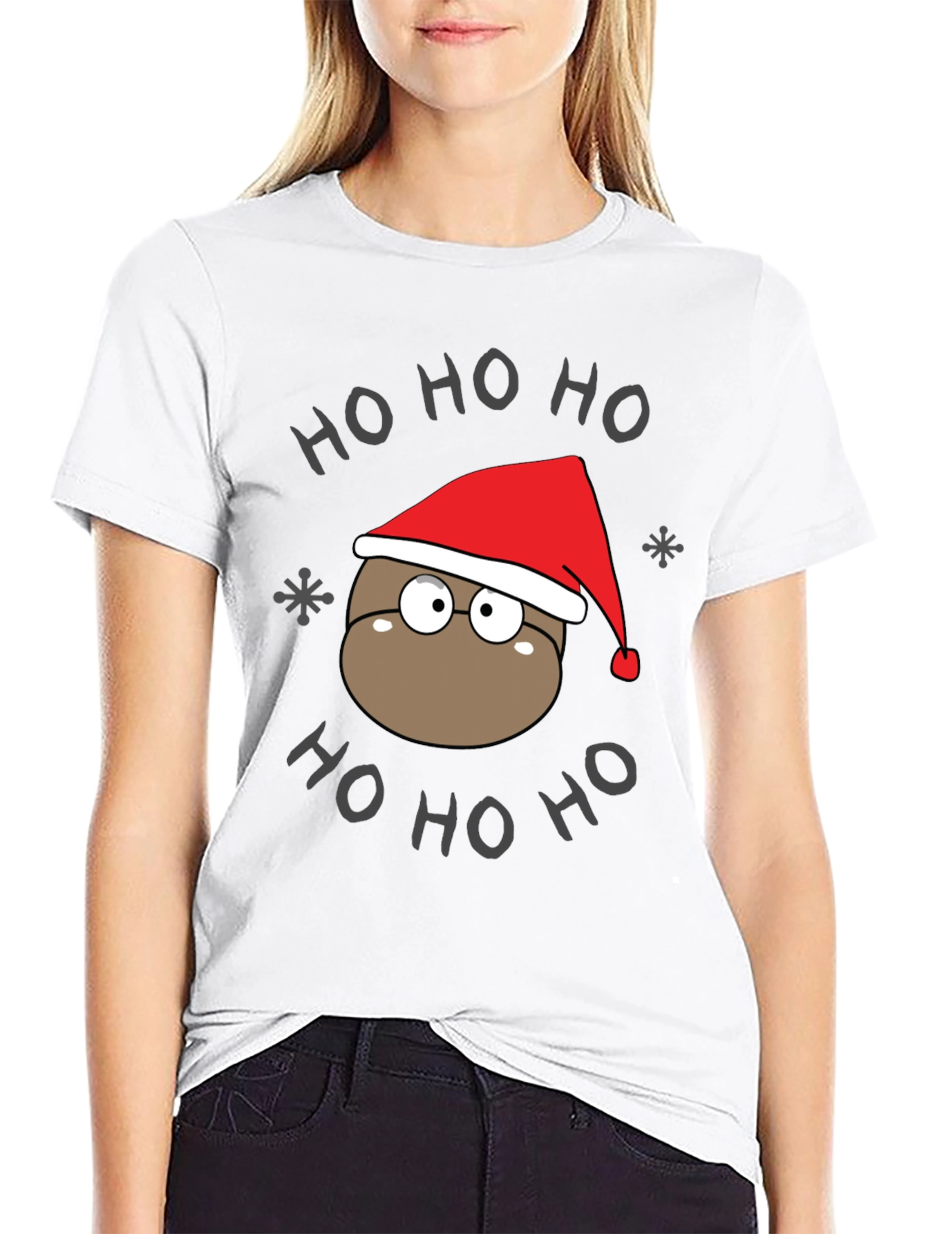 Ho Ho Ho Holiday T-Shirt - Cute Cartoon Santa