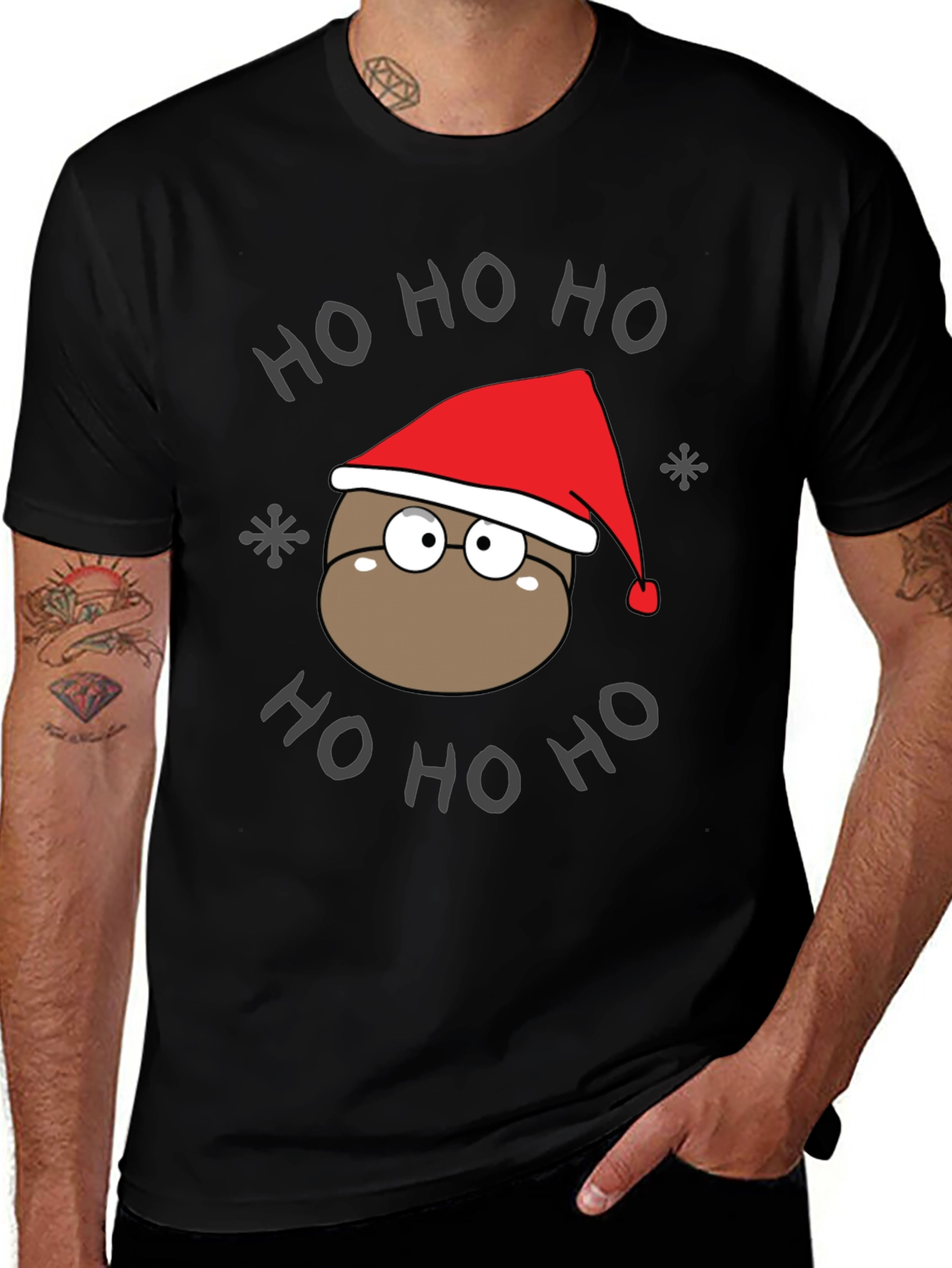 Ho Ho Ho Holiday T-Shirt - Cute Cartoon Santa